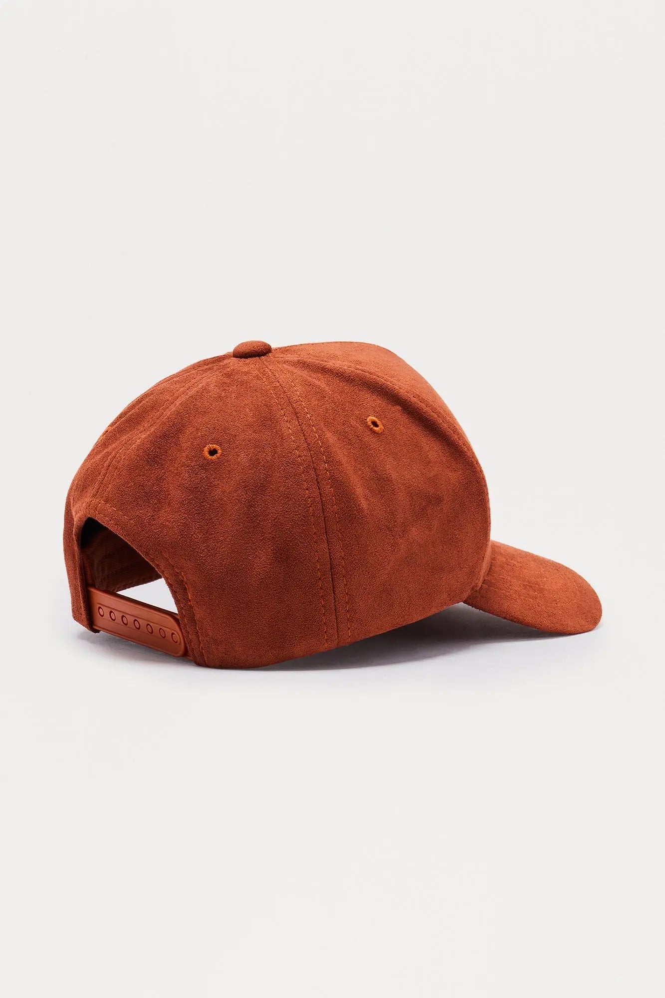 Lifted Faux Suede Structured Snapback Hat - Brown