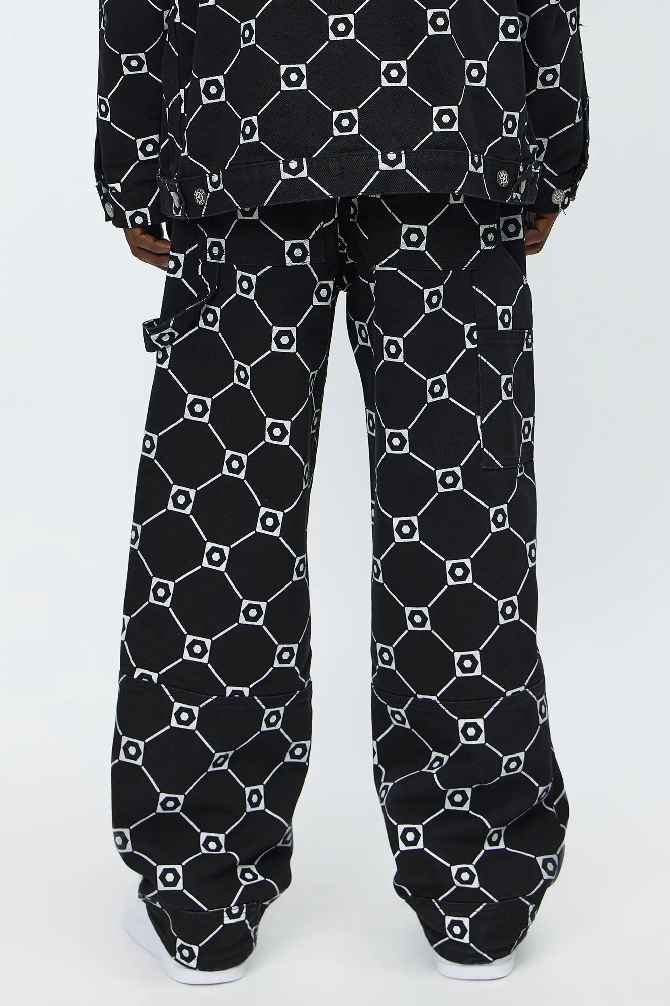 Southpole Baggy Monogram Jeans - Black