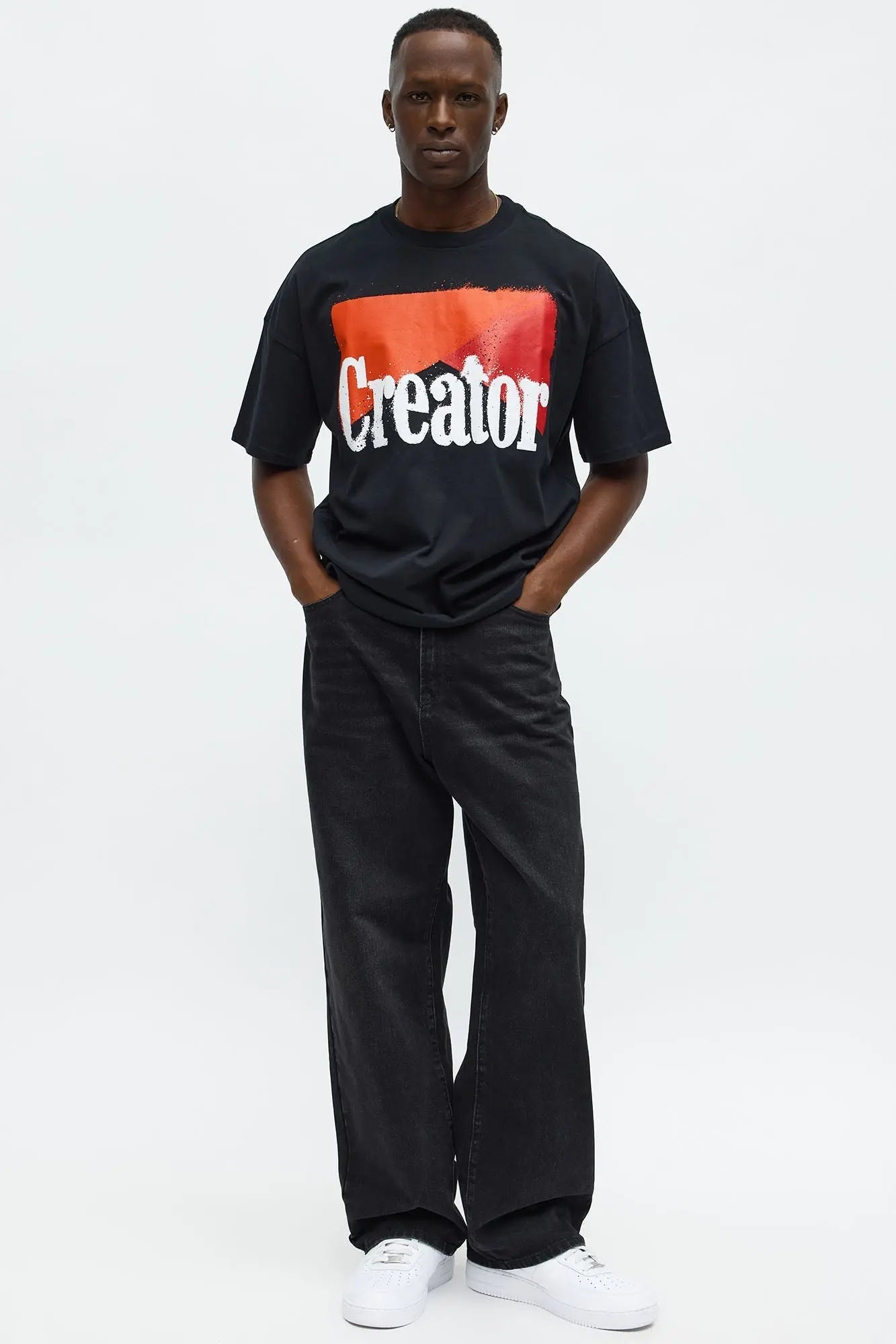 Create Your Own Lane Oversized Short Sleeve Tee - Black