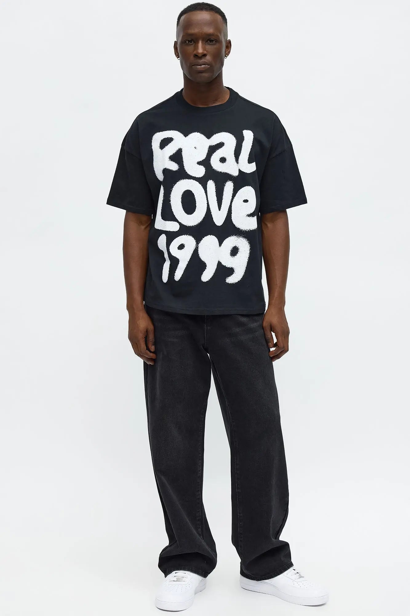 Real Love 1999 Oversized Short Sleeve Tee - Black