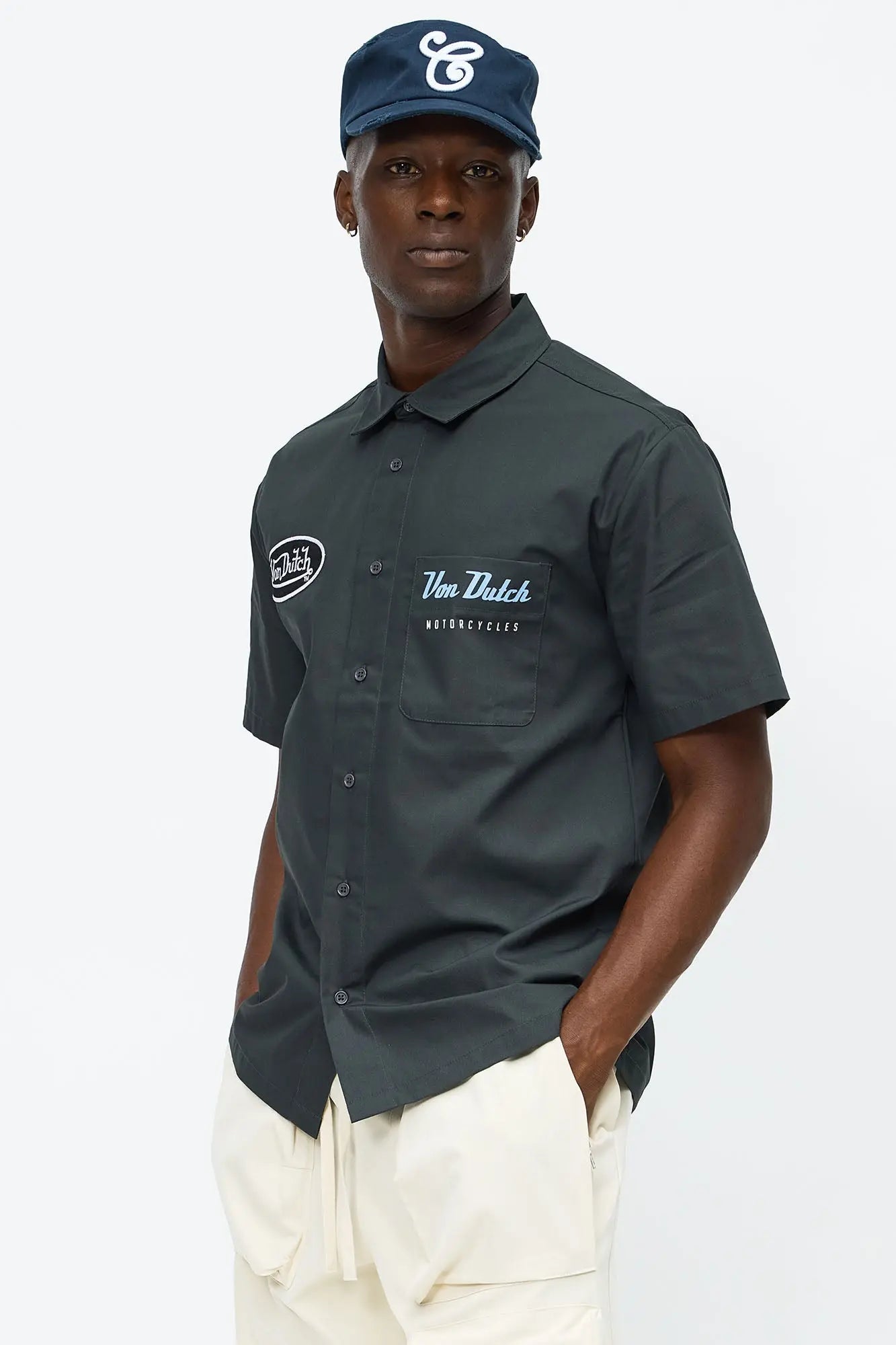 Von Dutch Motorcycles Button Up Shirt - Black