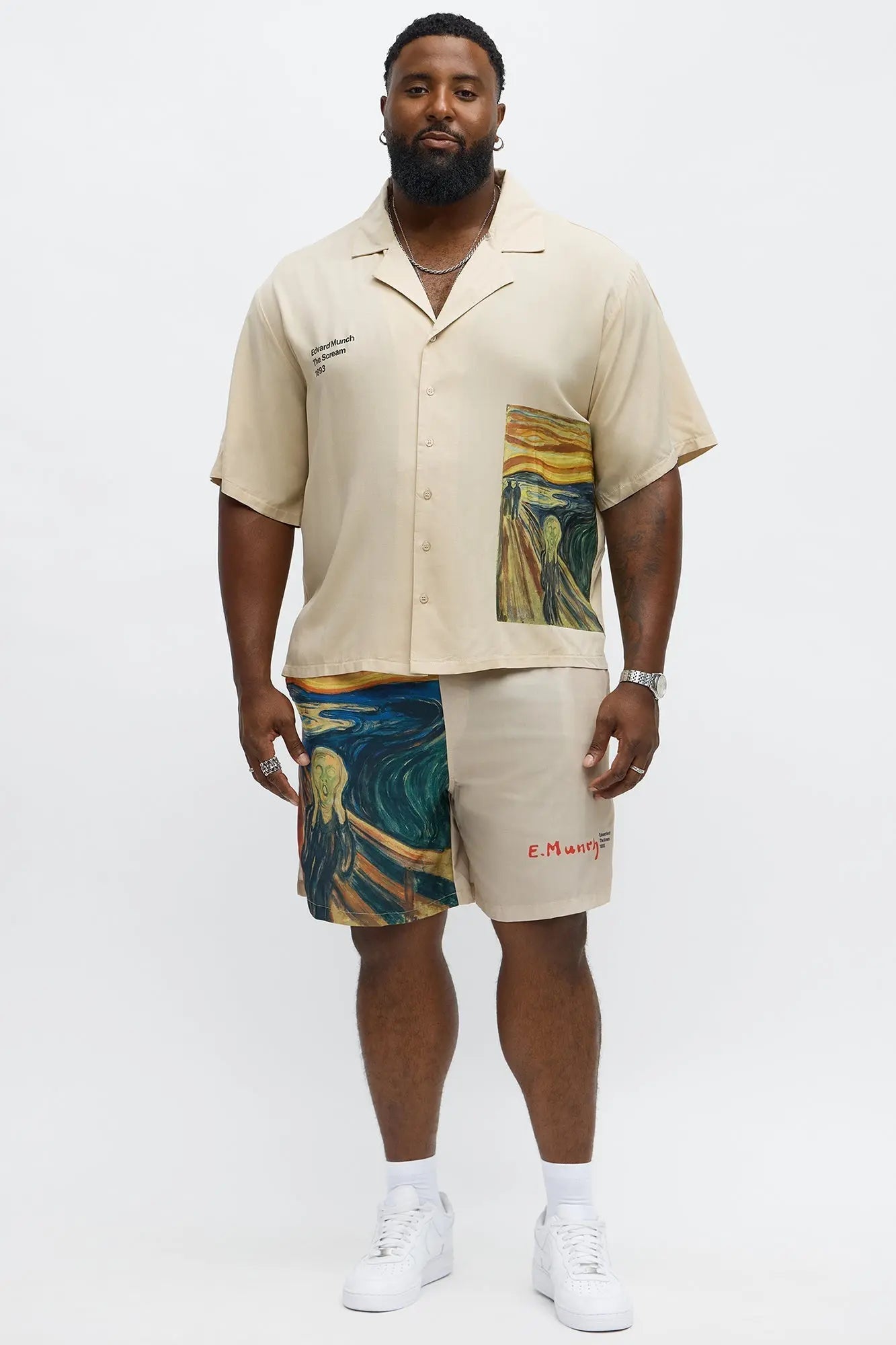Munch The Scream Button Up Shirt - Tan