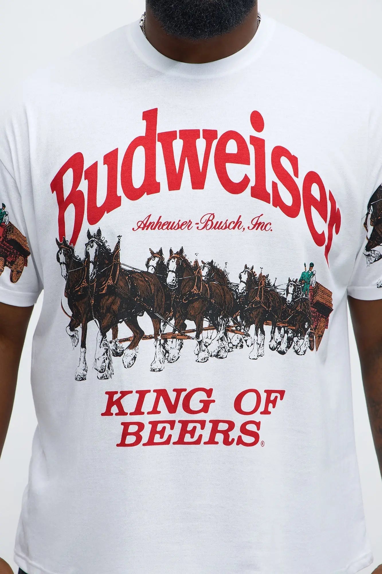 Budweiser King Of Beers Clydesdales Short Sleeve Tee - White