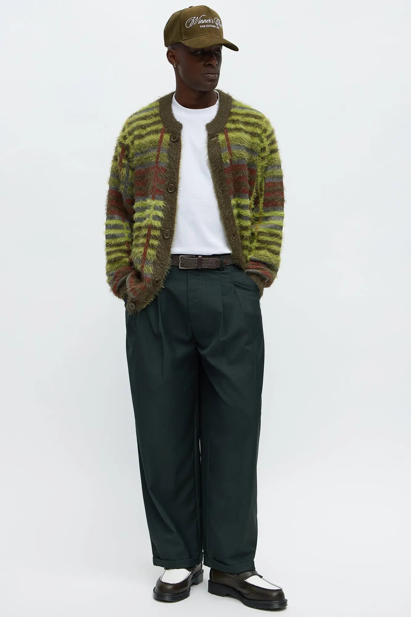 Forest Moss Mohair Cardigan - Green
