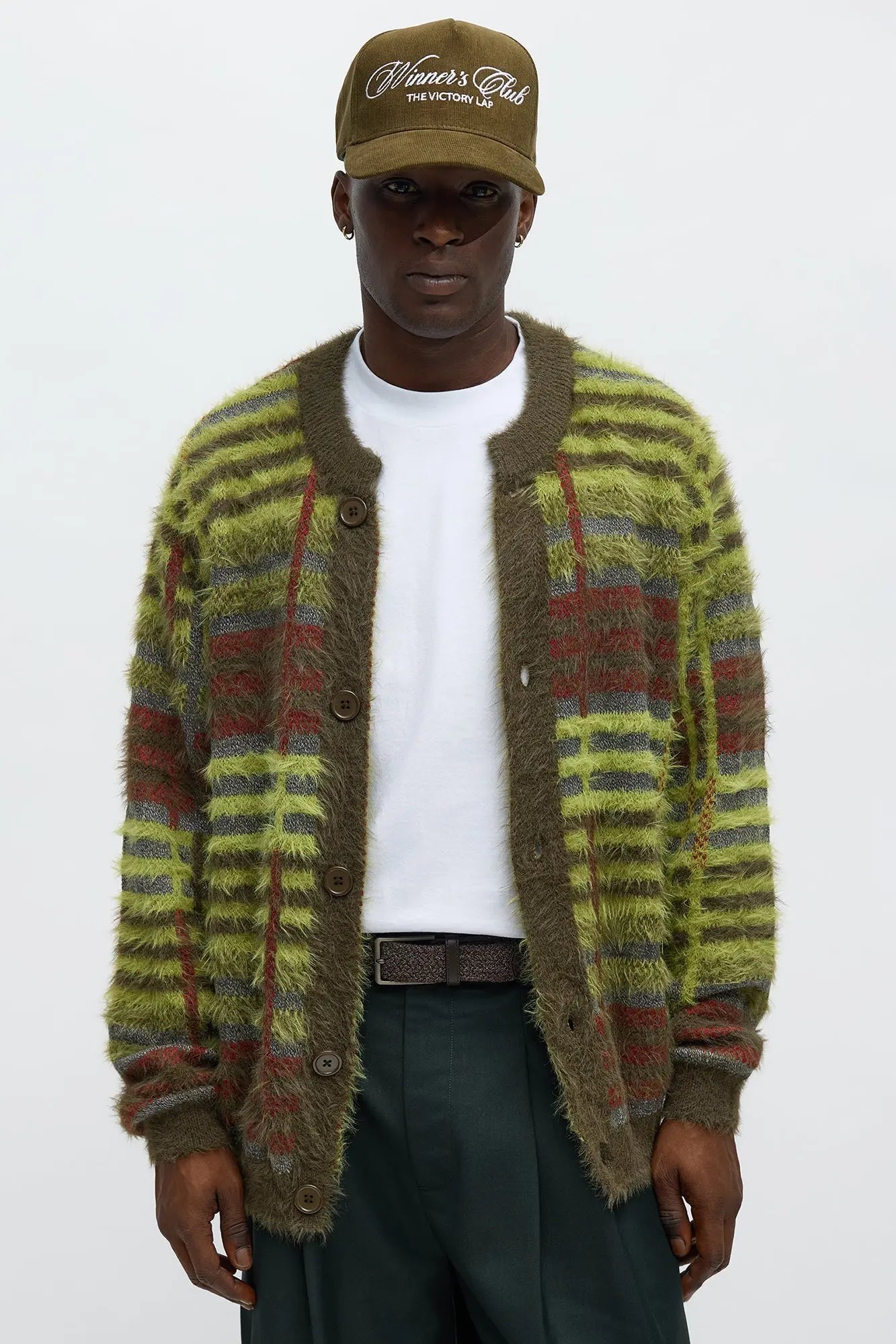 Forest Moss Mohair Cardigan - Green