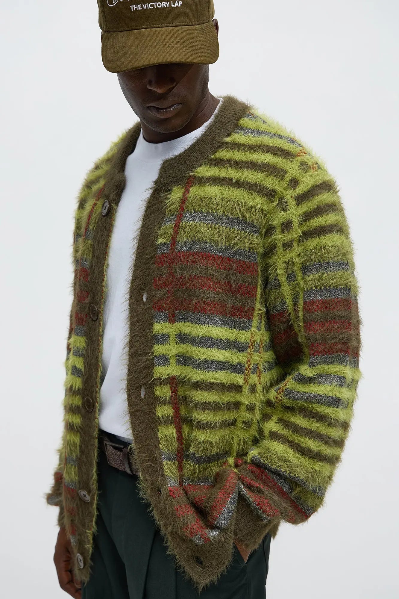 Forest Moss Mohair Cardigan - Green