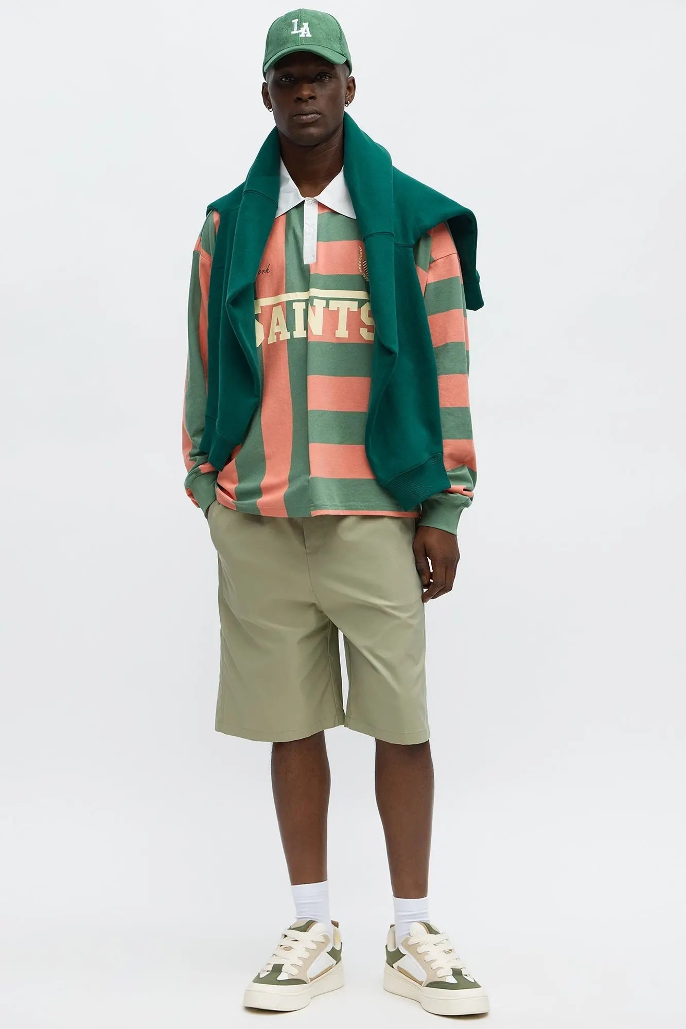 Baggy Lose Control Snap Button Short - Sage