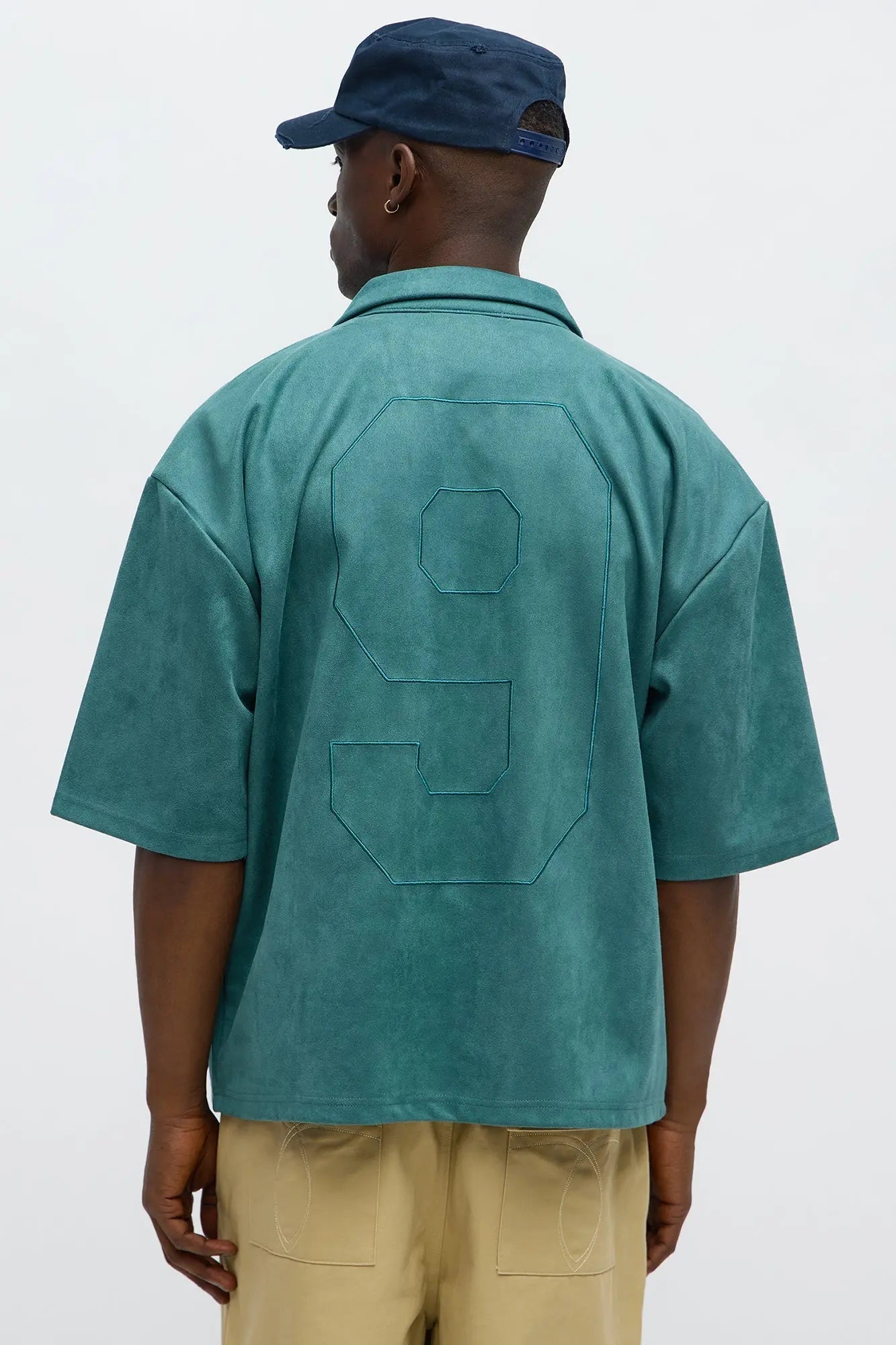 Relaxed Suede NO. 9 Button Up Shirt - Hunter Green