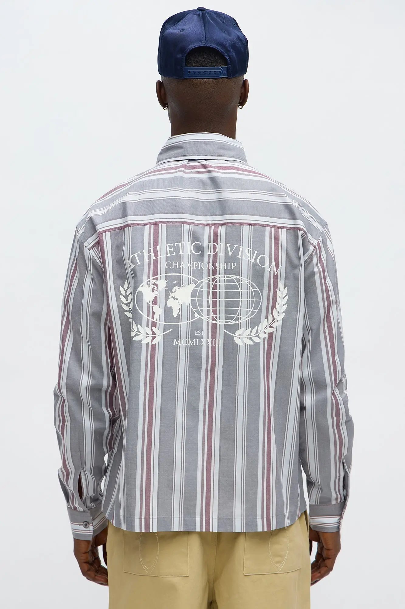 Athletic Division Long Sleeve Shirt With Tie - Grey/combo