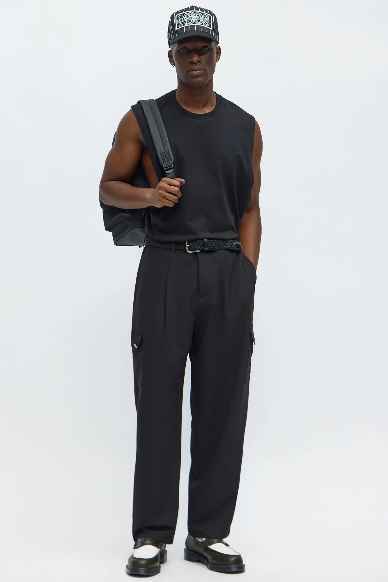 Straight Erod Pleat Trouser - Black