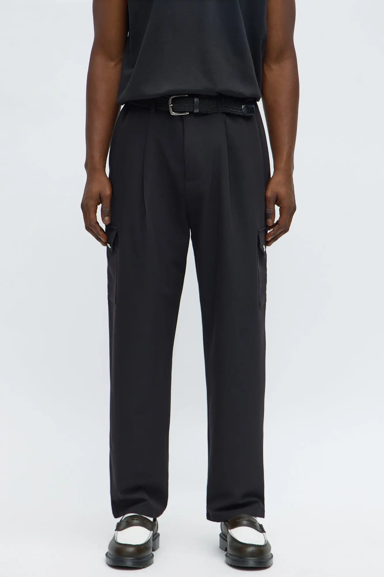 Straight Erod Pleat Trouser - Black