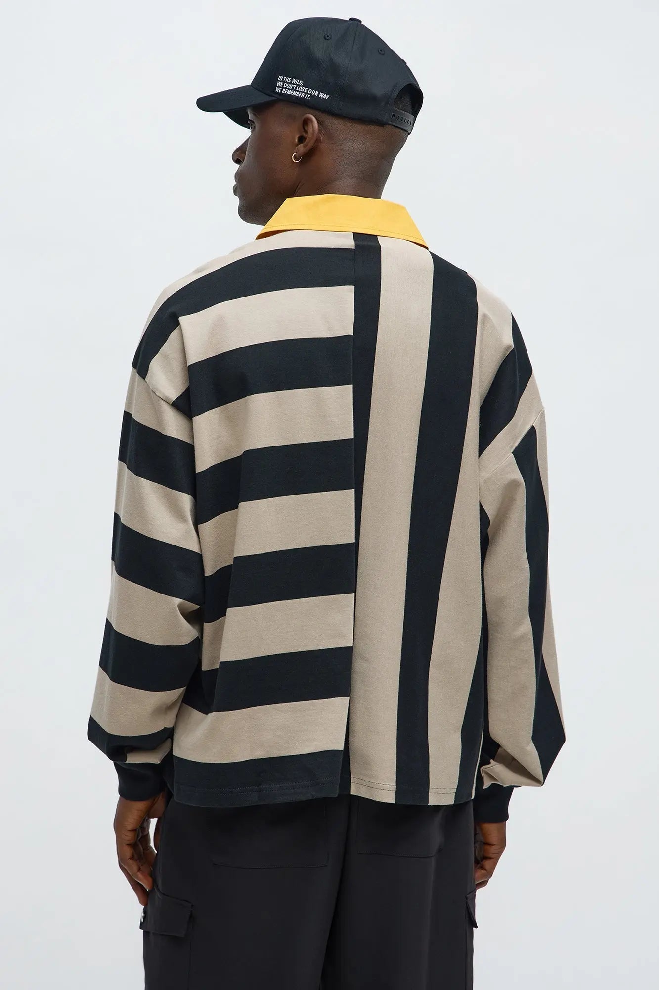 Cropped Saints Long Sleeve Rugby Polo - Black/combo