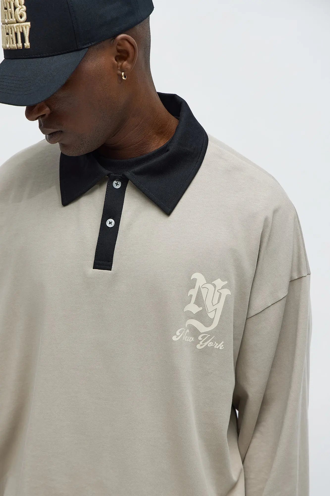 NY Pearl Long Sleeve Polo - Tan