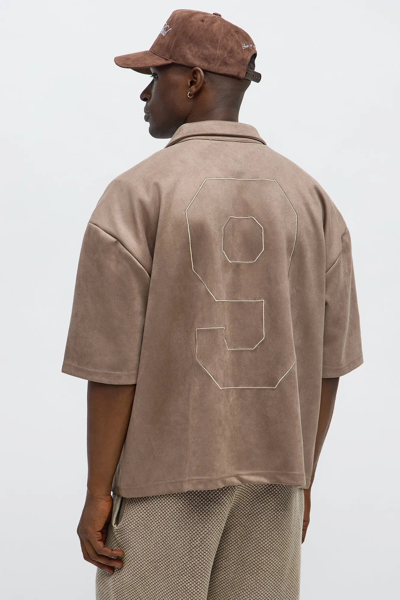Relaxed Suede NO. 9 Button Up Shirt - Taupe