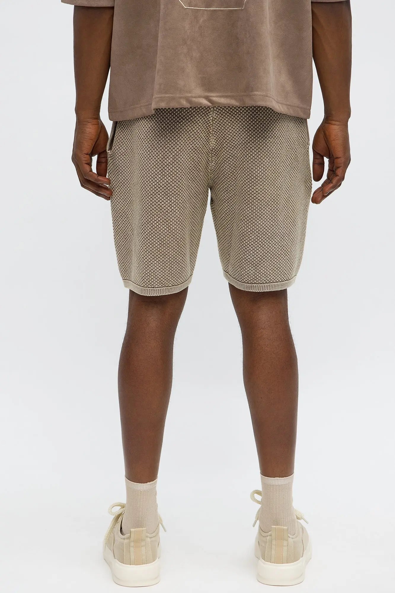 Relaxed Washed Knit Short - Brown/combo