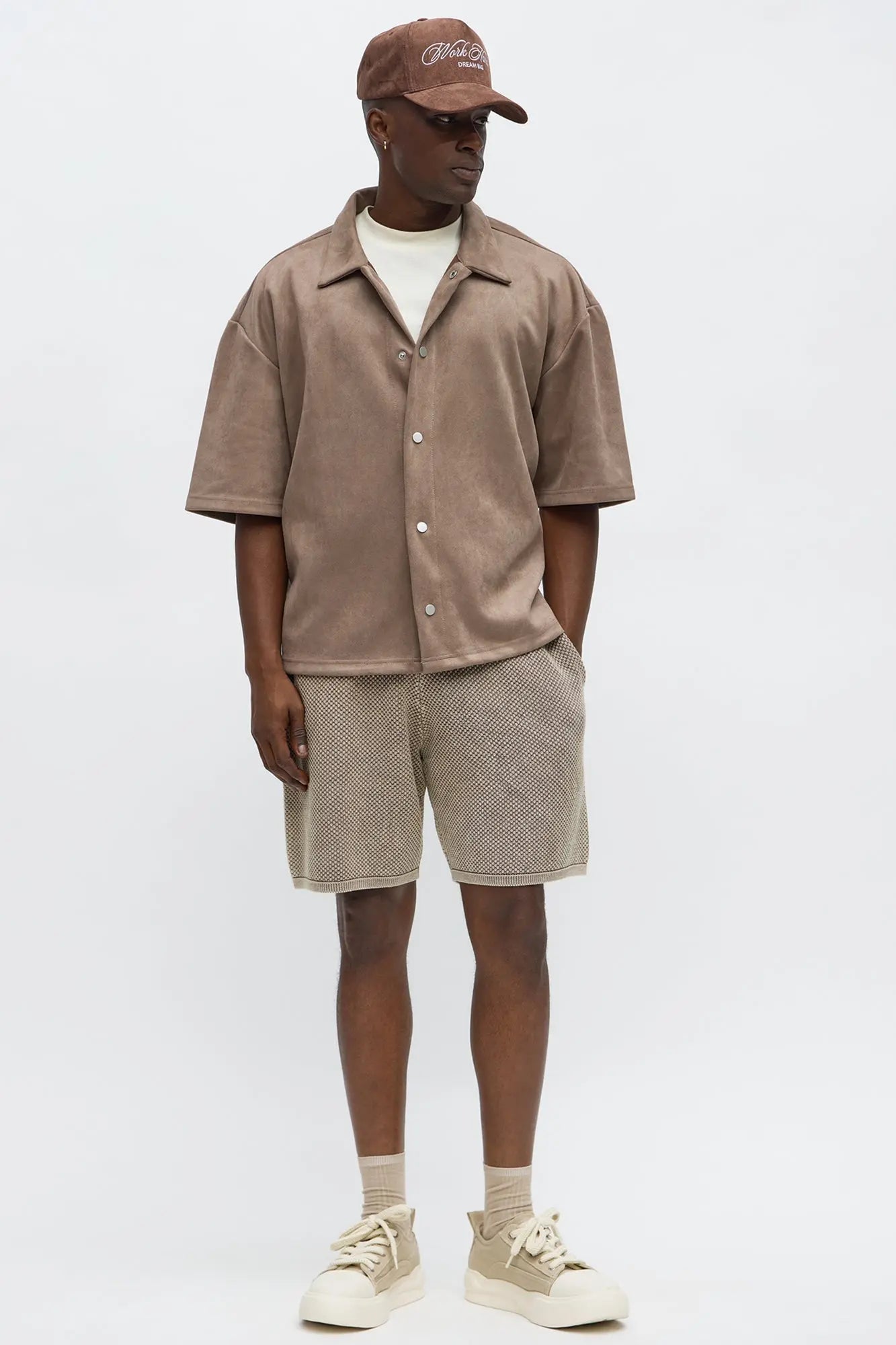 Relaxed Washed Knit Short - Brown/combo
