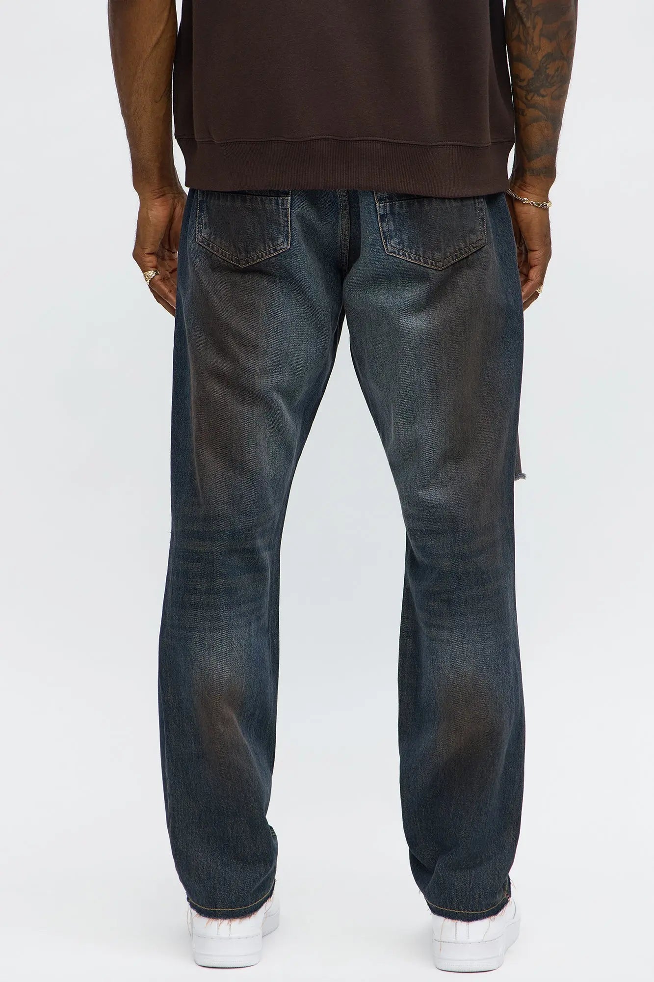 Slim To Put In The Works Ripped Jeans - Dark Wash