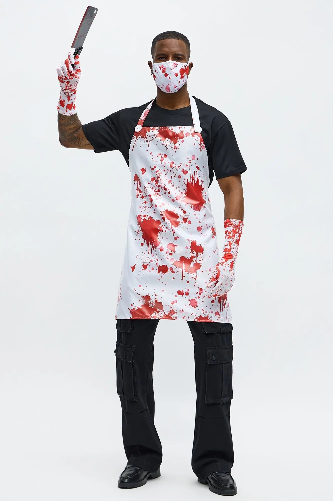 Bloody Butcher 5 Piece Costume Set  - White/combo