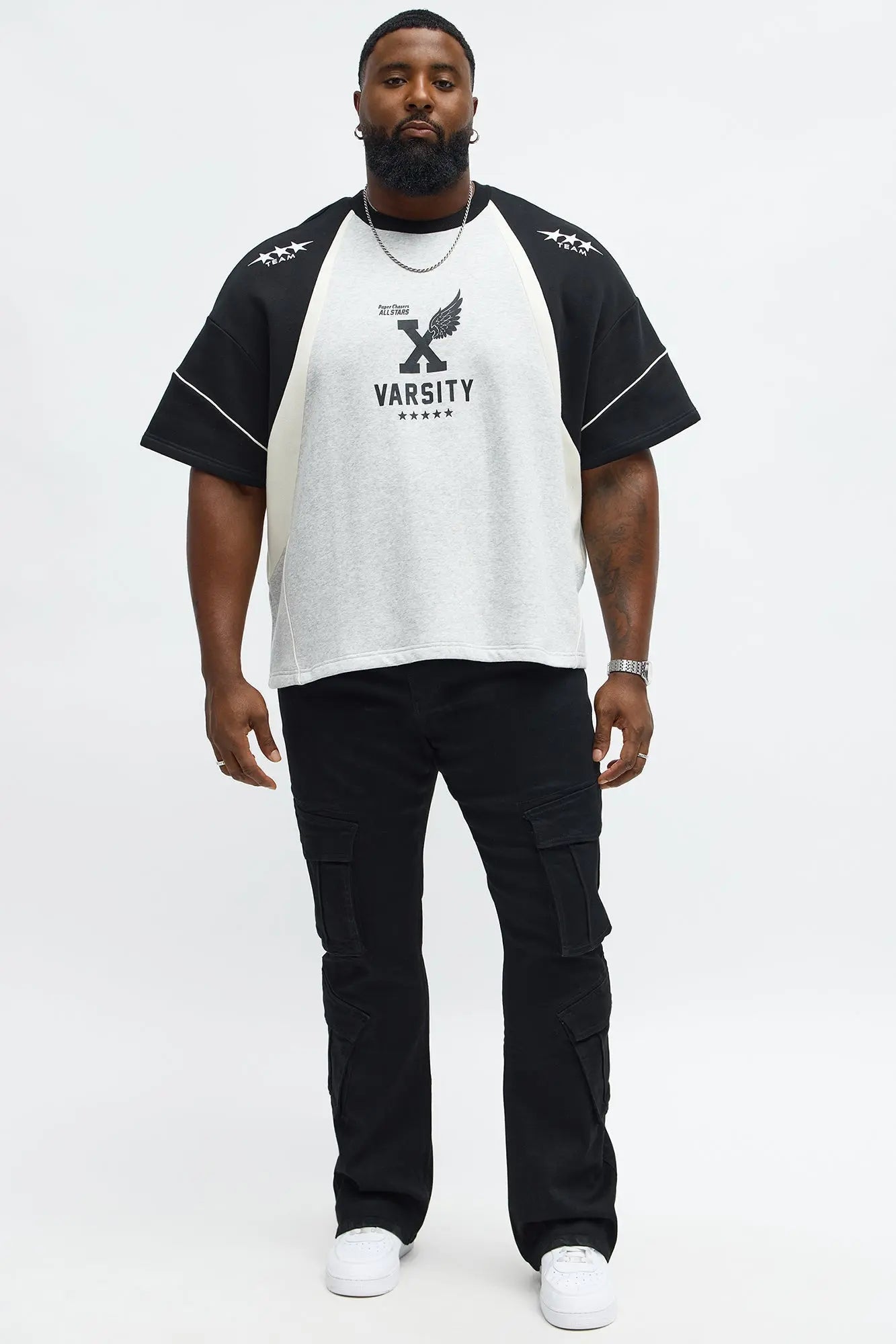 Tyson Oversized X Varsity Short Sleeve Tee - Heather/Combo