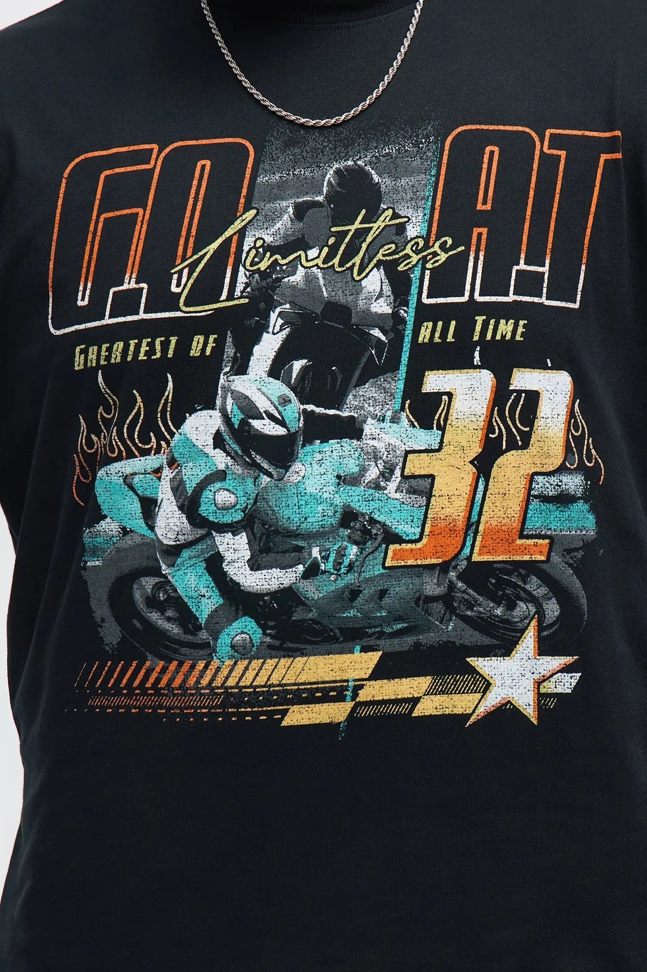 Motorsports GOAT Oversized Short Sleeve Tee - Black