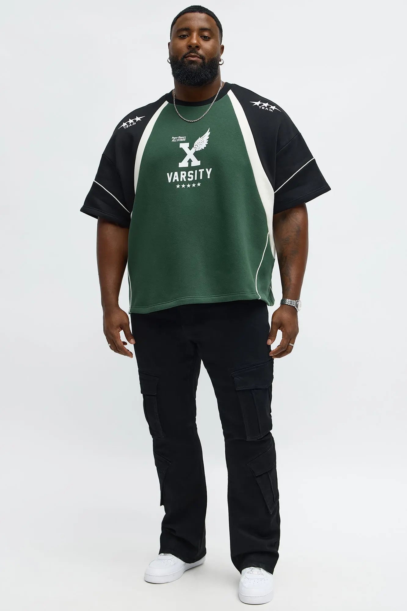 Tyson Oversized X Varsity Short Sleeve Tee - Green/combo