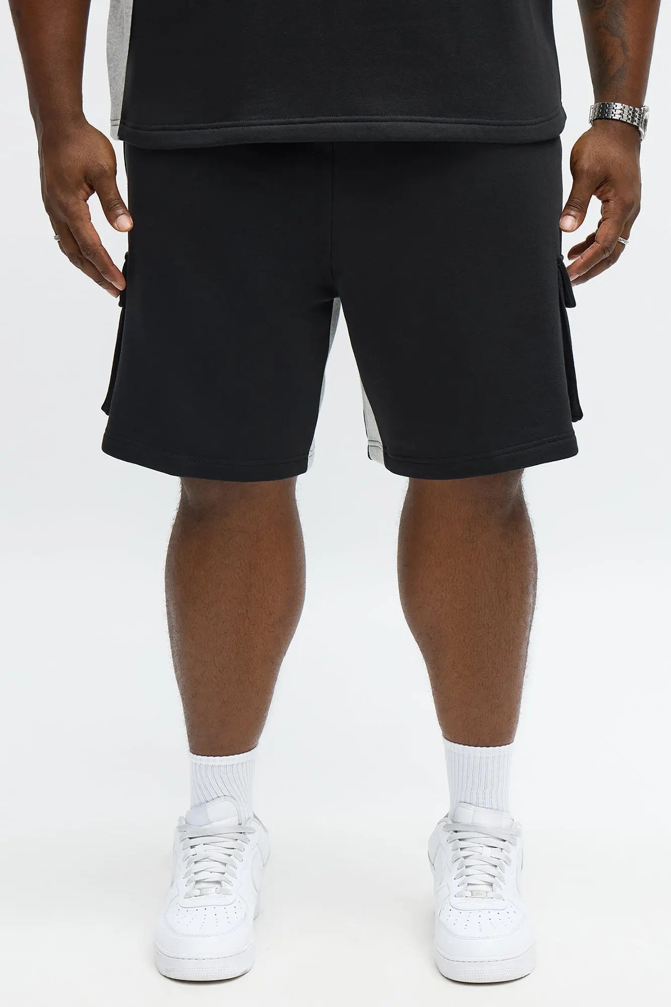 Tyson Relaxed Paneled Cargo Shorts - Black/combo