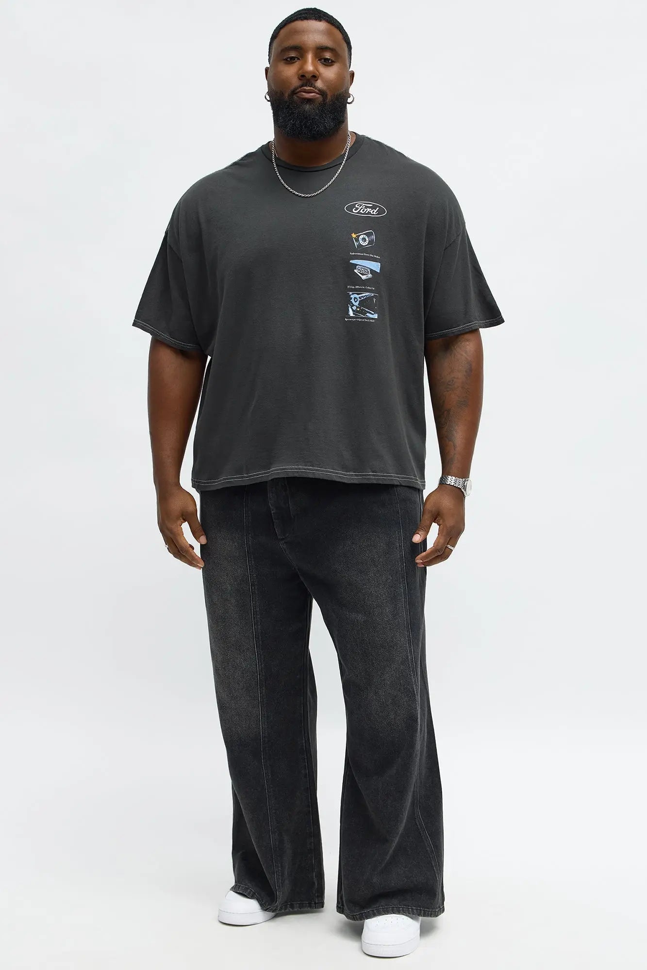 Ford Mustang 66 Boxy Short Sleeve Tee - Black Wash