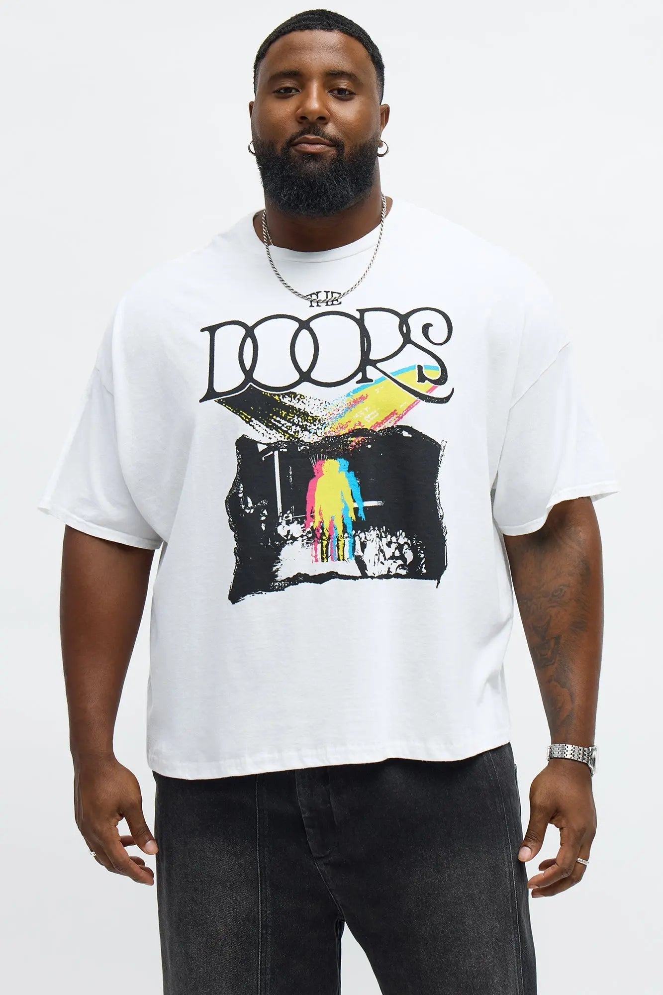 The Doors Strange Days Vintage Boxy Short Sleeve Tee - White Wash