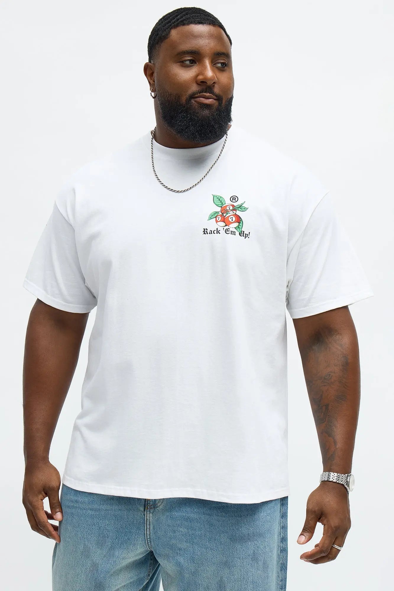 Rack Em Up Short Sleeve Tee - White