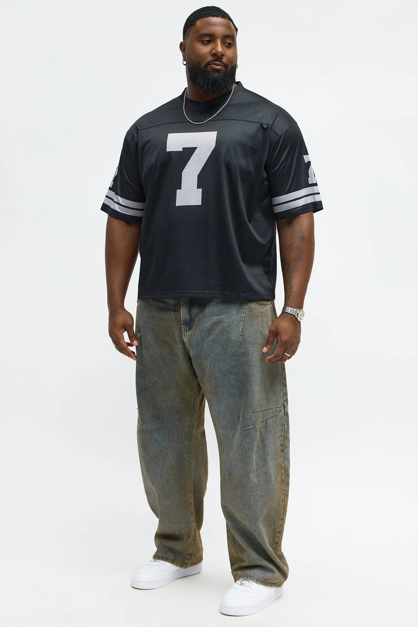 Cropped Draft Pick Jersey - Black