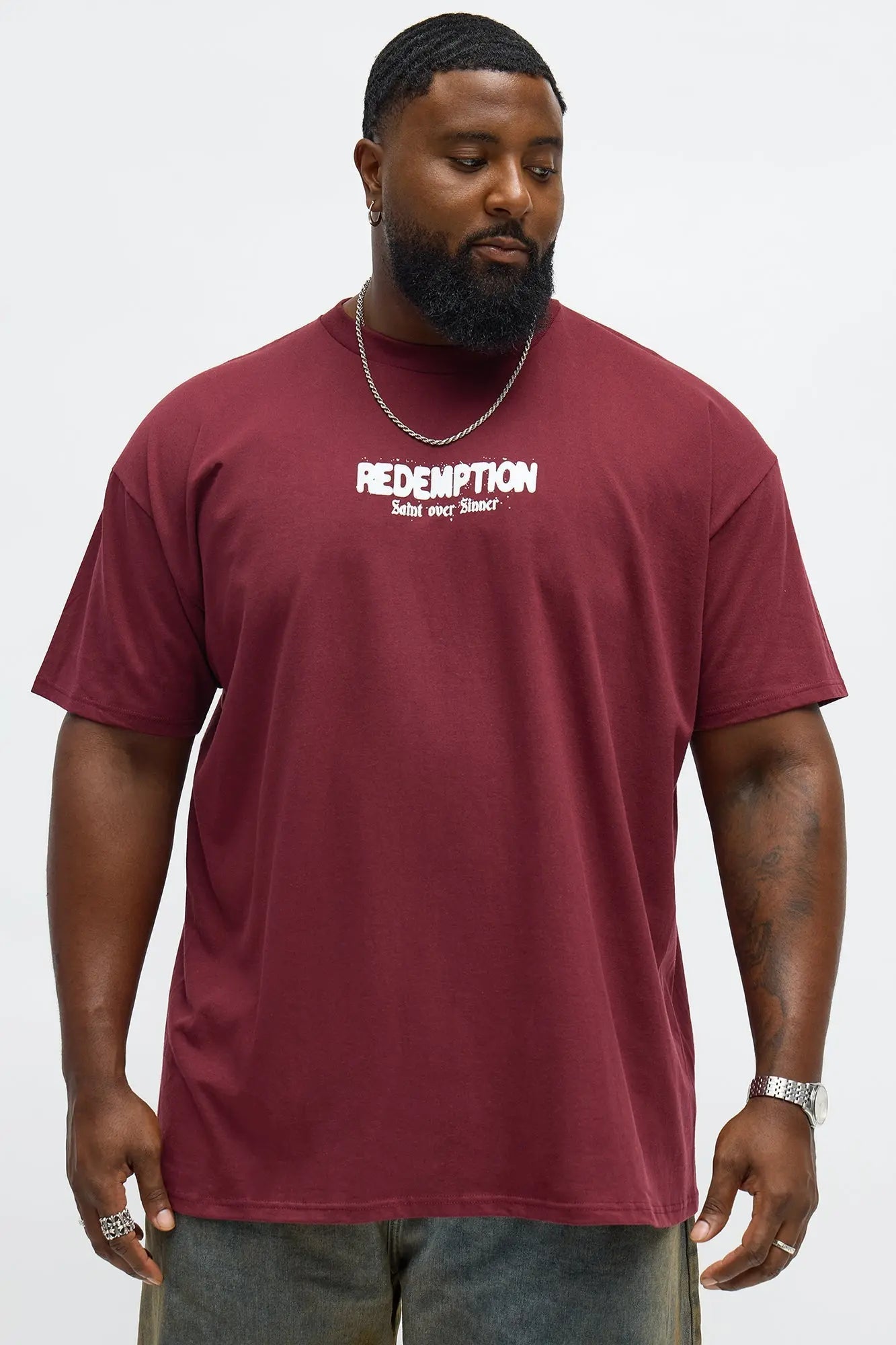 Redemption Is Eternal Short Sleeve Tee - Burgundy