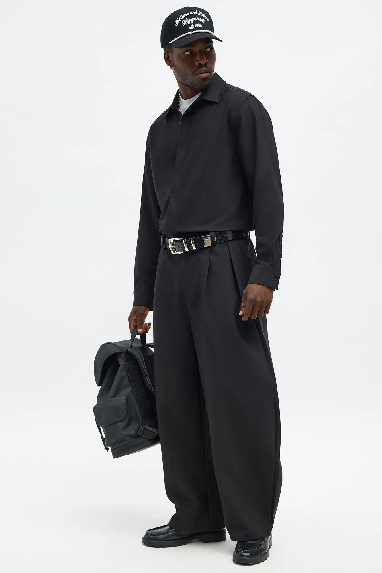 Barrel Bold Flow Trousers - Black