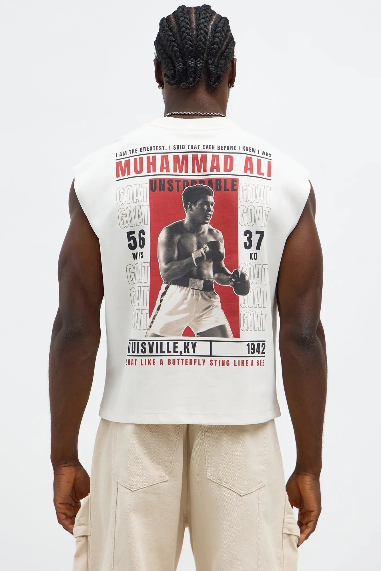 Greatest Of All Time Muscle Tee - Cream