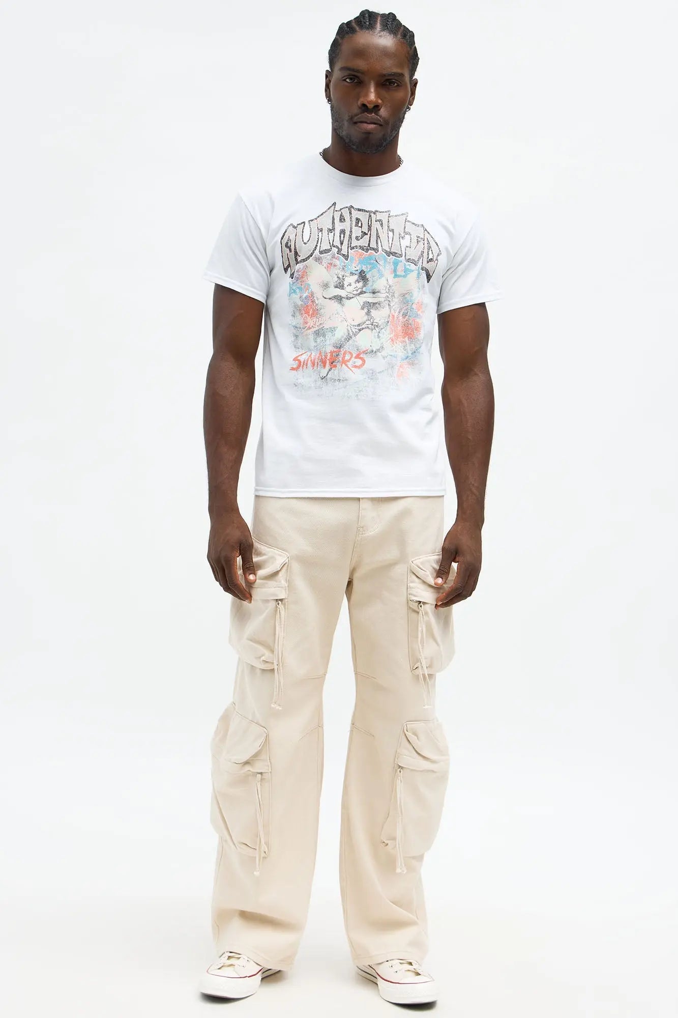 Authentic Sinners Oversized Short Sleeve Tee - White