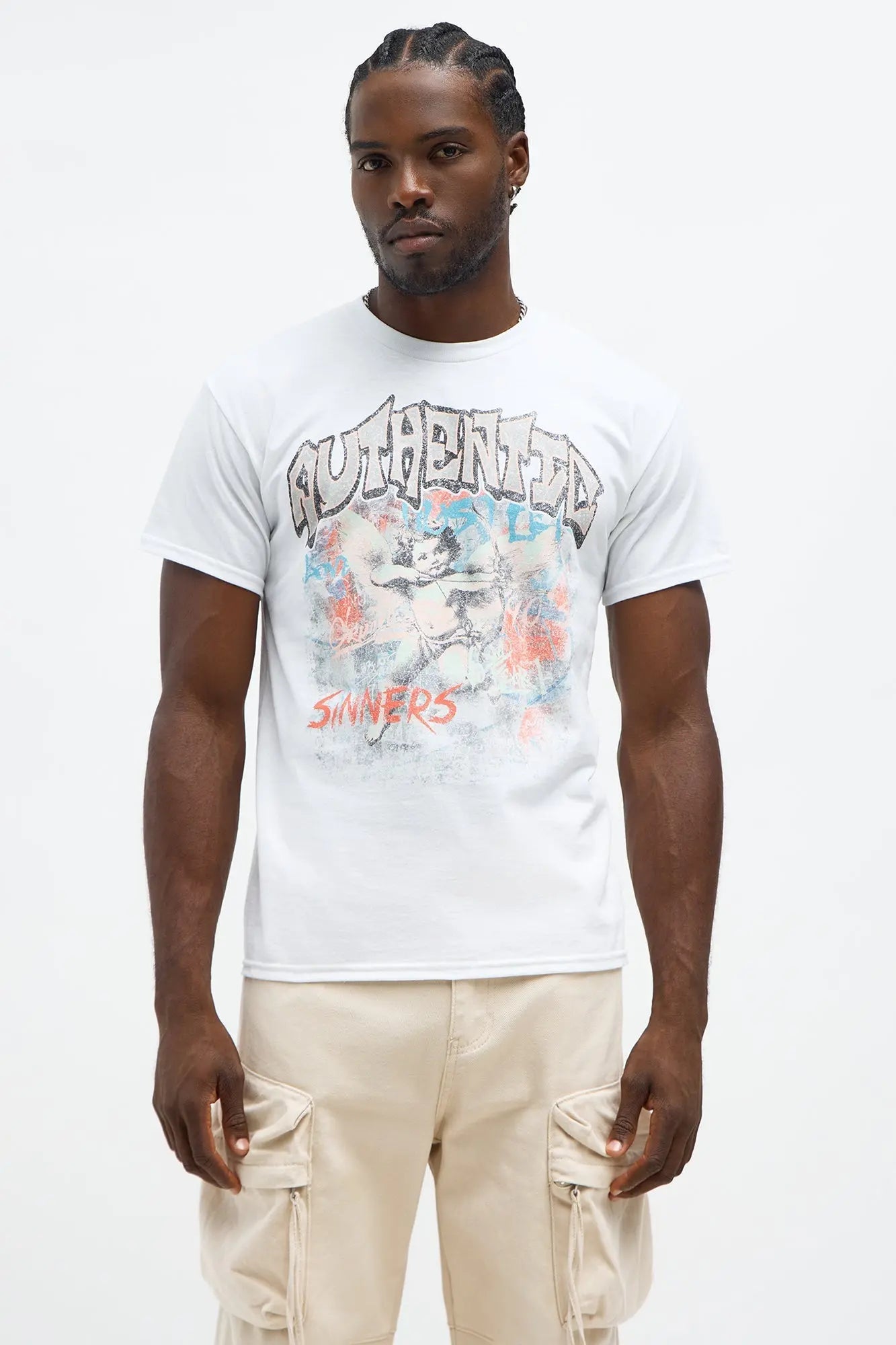 Authentic Sinners Oversized Short Sleeve Tee - White