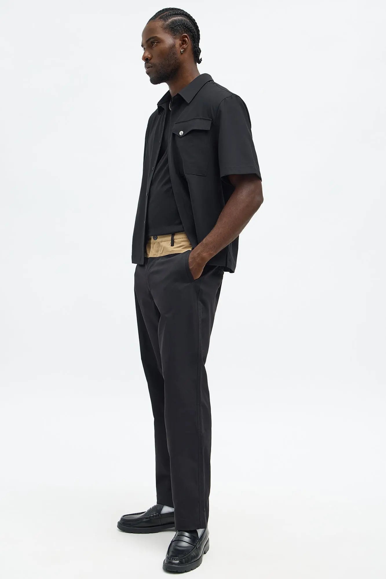 Straight Karma Color Block Trouser - Black/combo