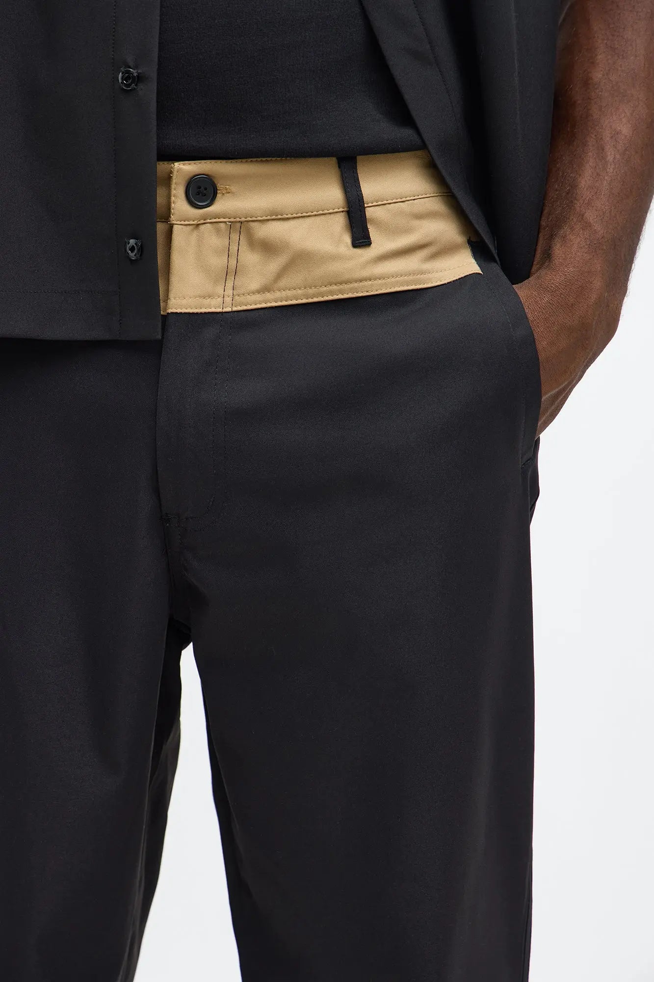 Straight Karma Color Block Trouser - Black/combo