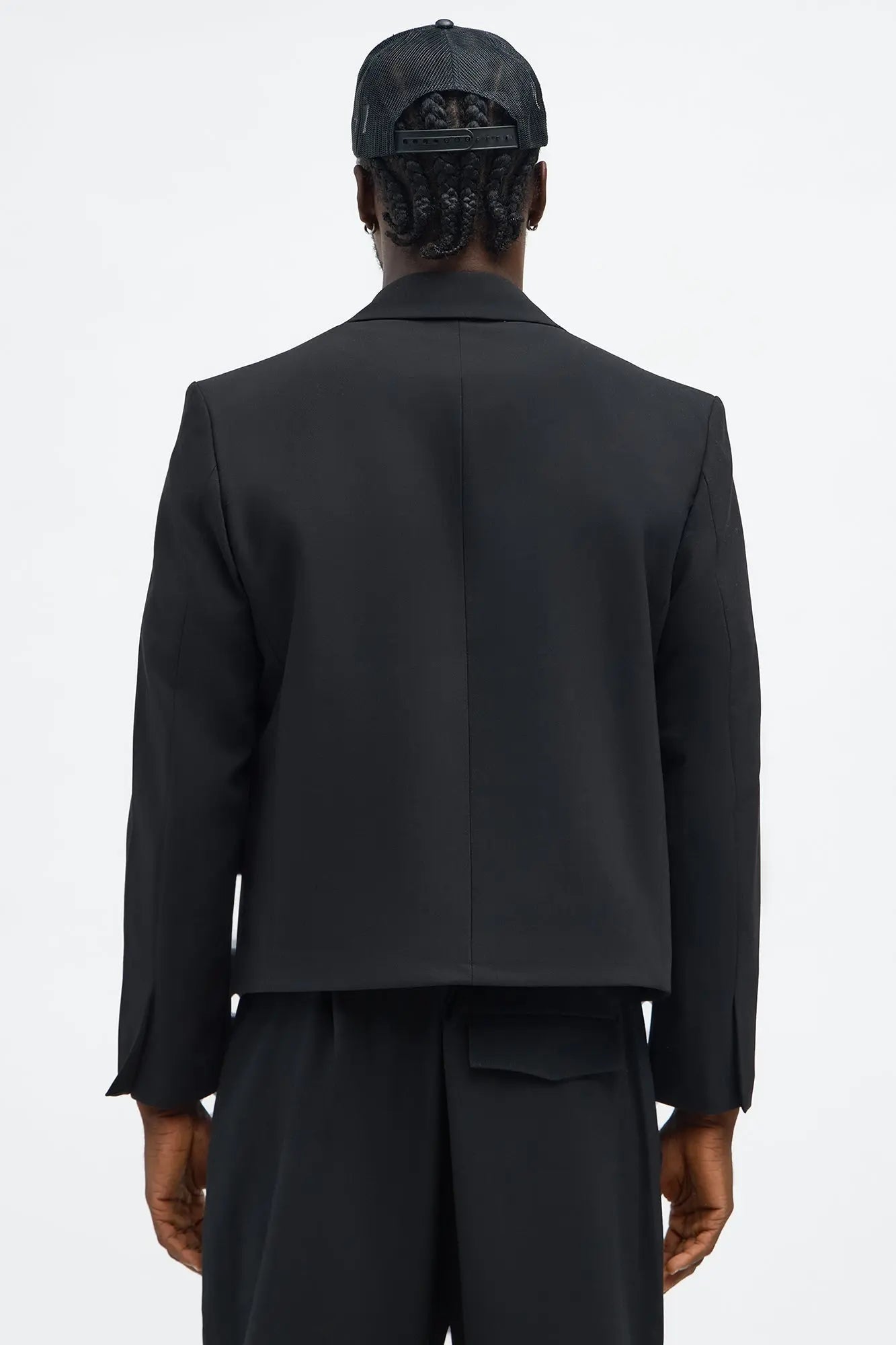 Ronan Cropped Double Breasted Blazer - Black