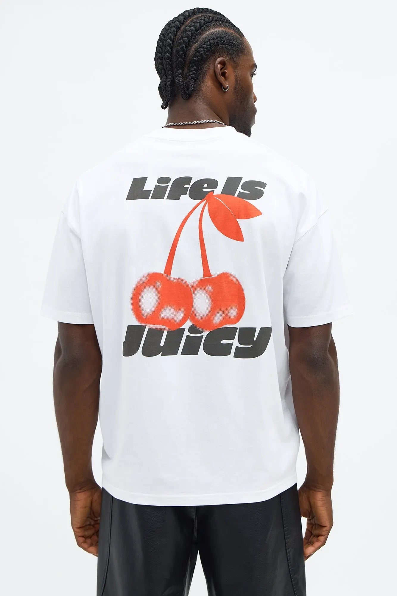 Life Is Juicy Oversized Short Sleeve Tee - White