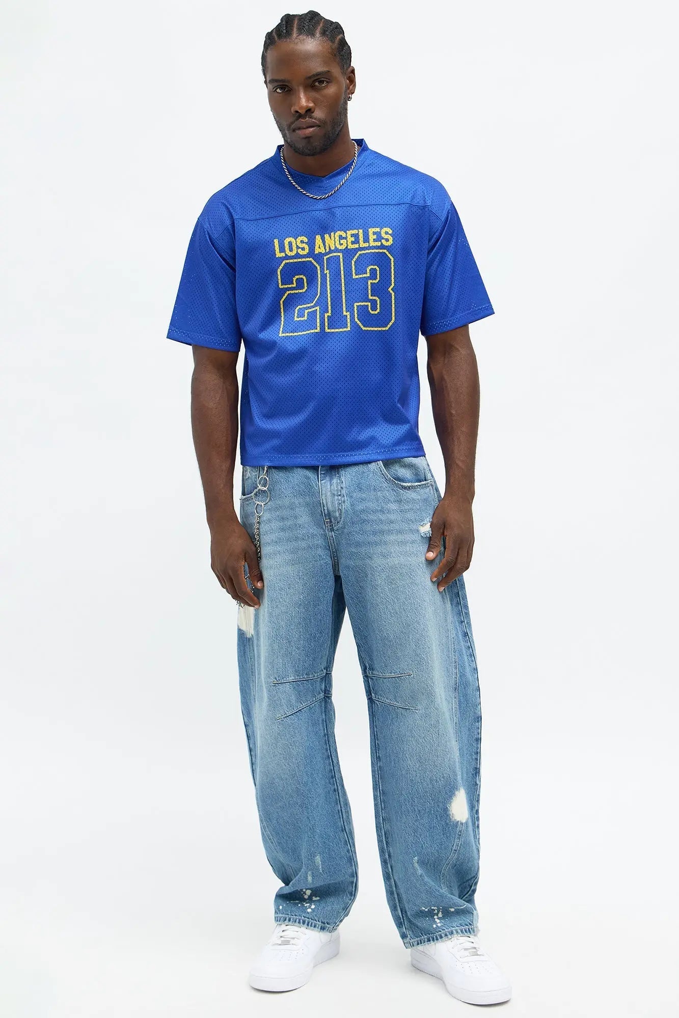 Cropped LA Lights Jersey - Blue