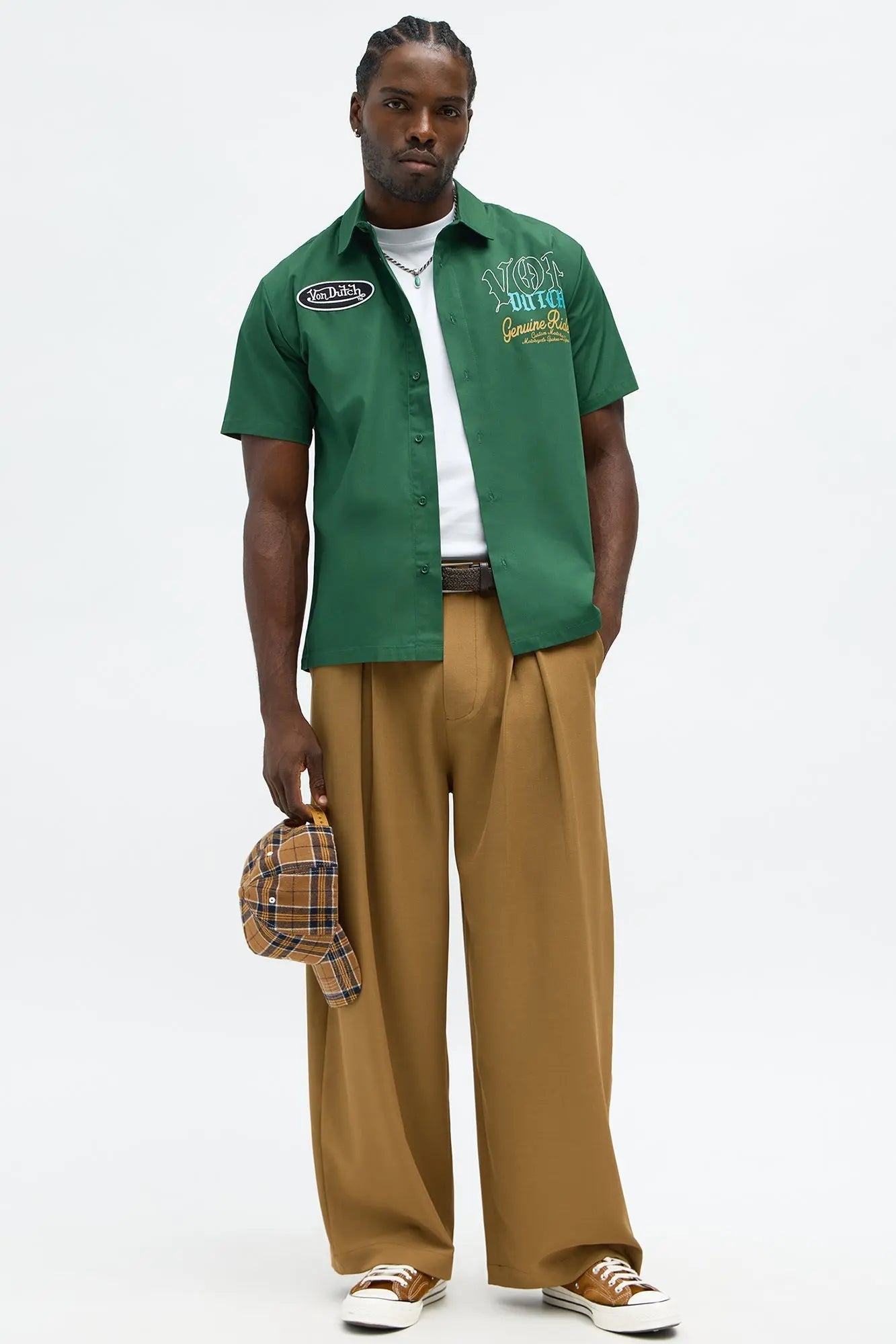 Von Dutch Genuine Riders Button Up Shirt - Green