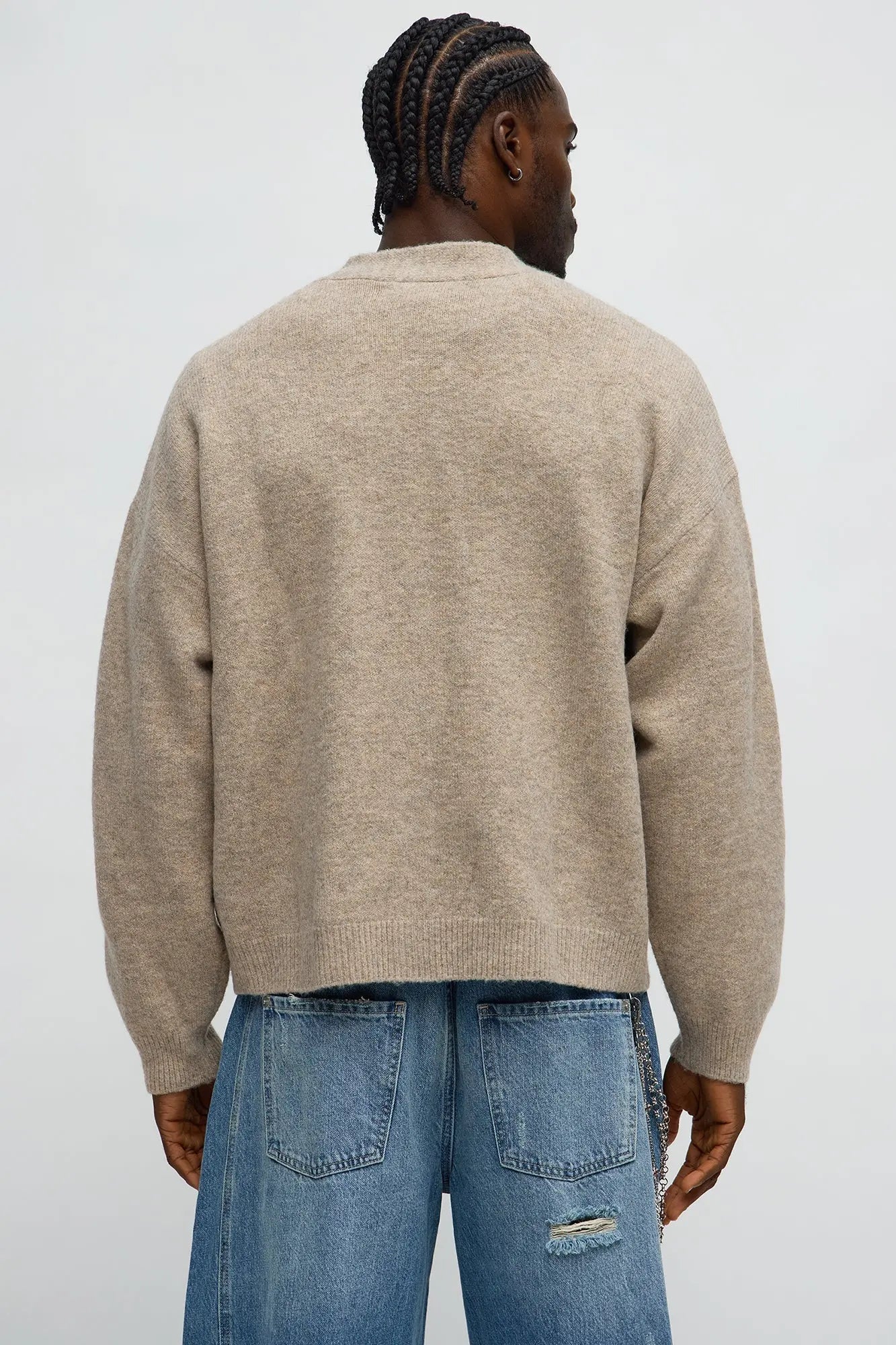Cropped Harbor Ash Cardigan - Taupe
