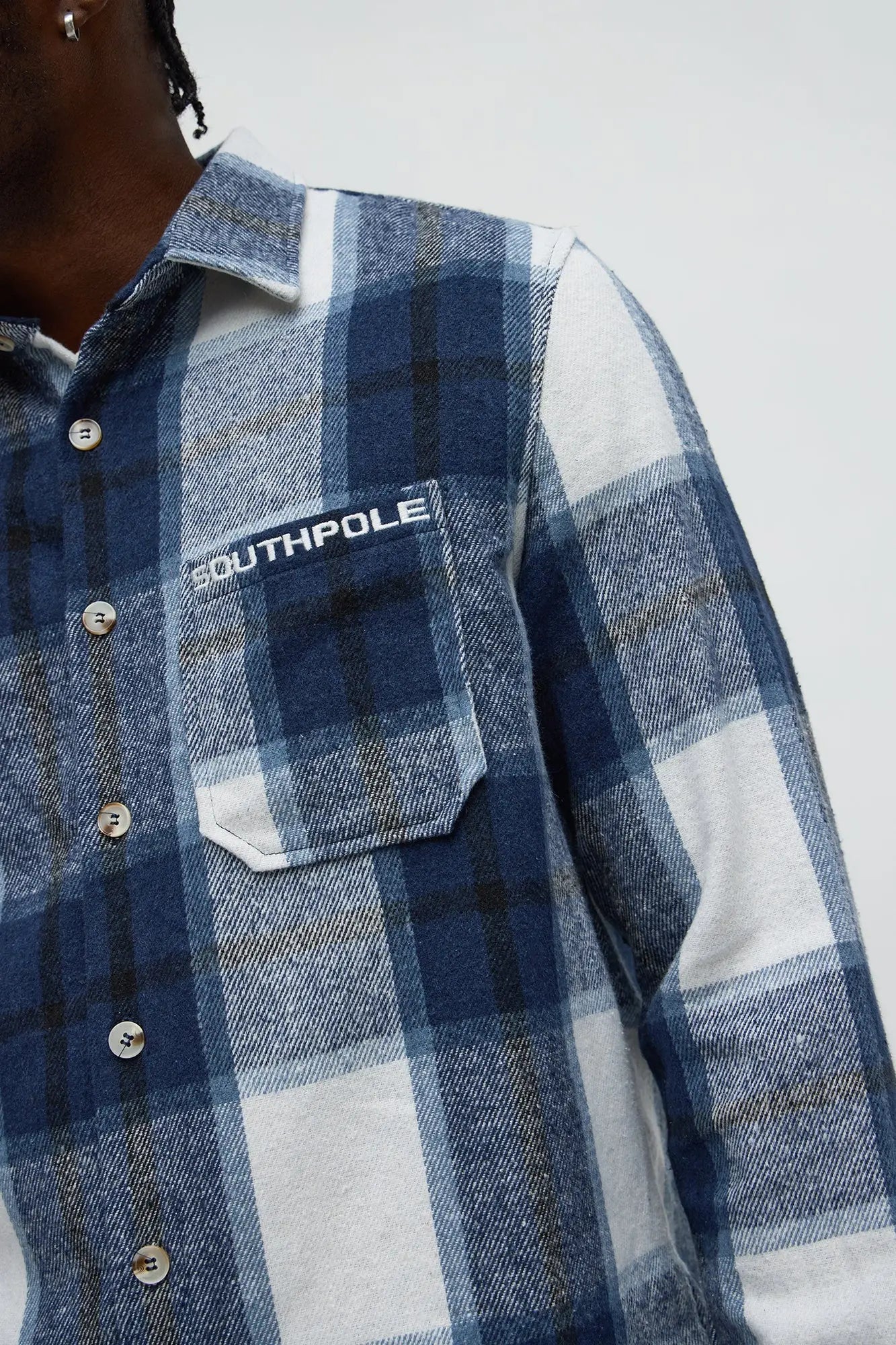 Southpole Long Sleeve Button Up Shirt - Navy