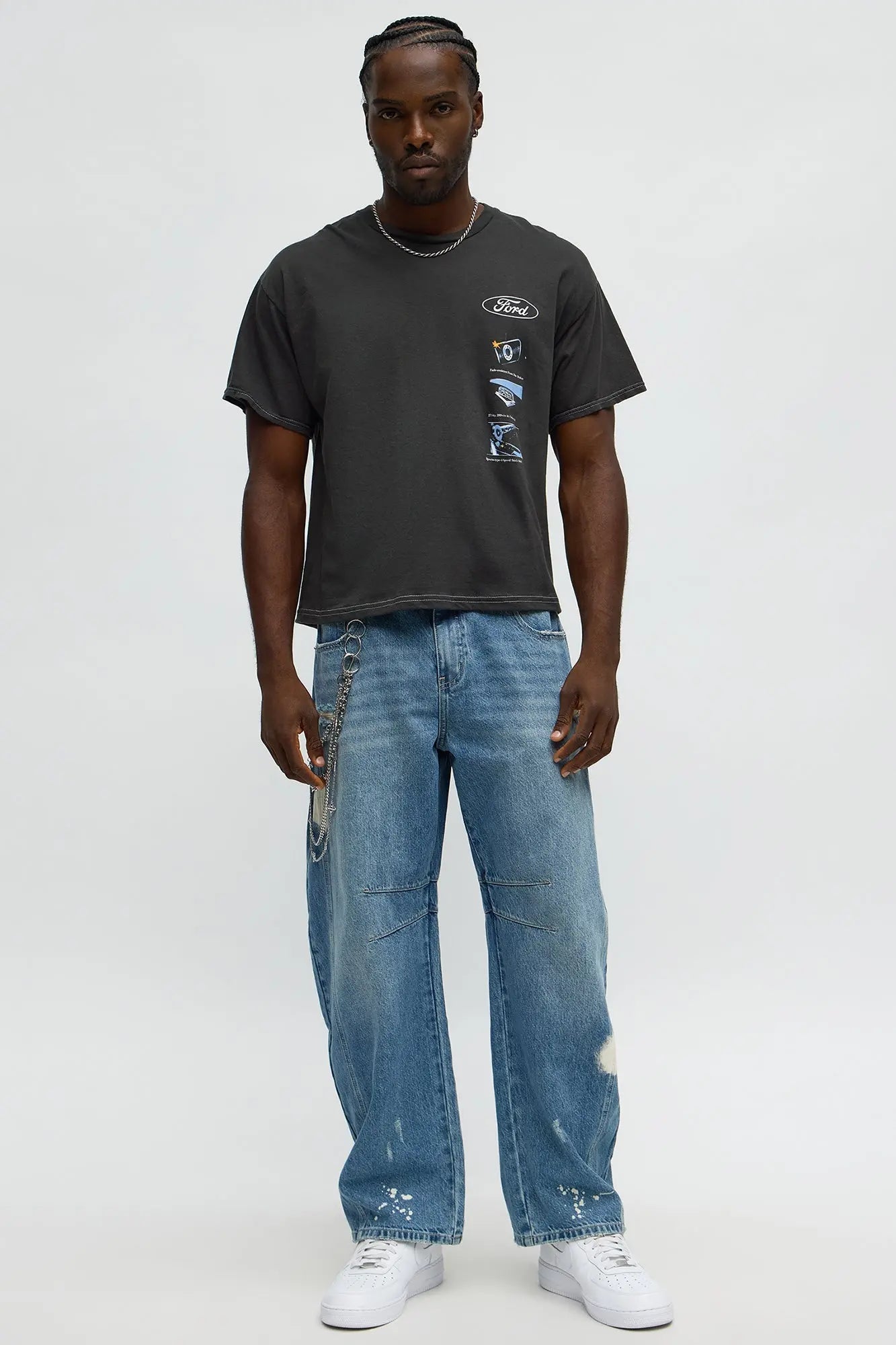 Ford Mustang 66 Boxy Short Sleeve Tee - Black Wash