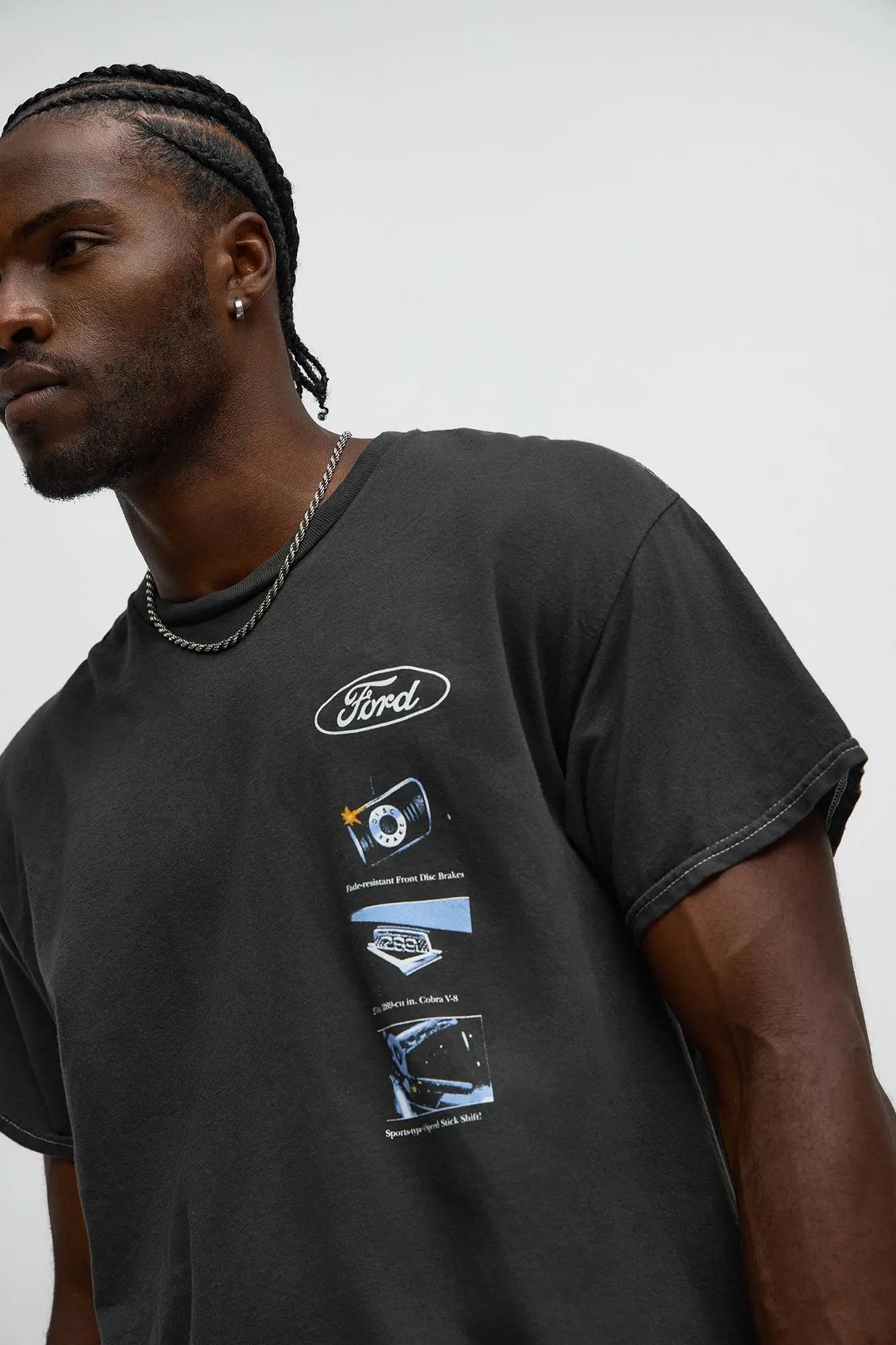 Ford Mustang 66 Boxy Short Sleeve Tee - Black Wash