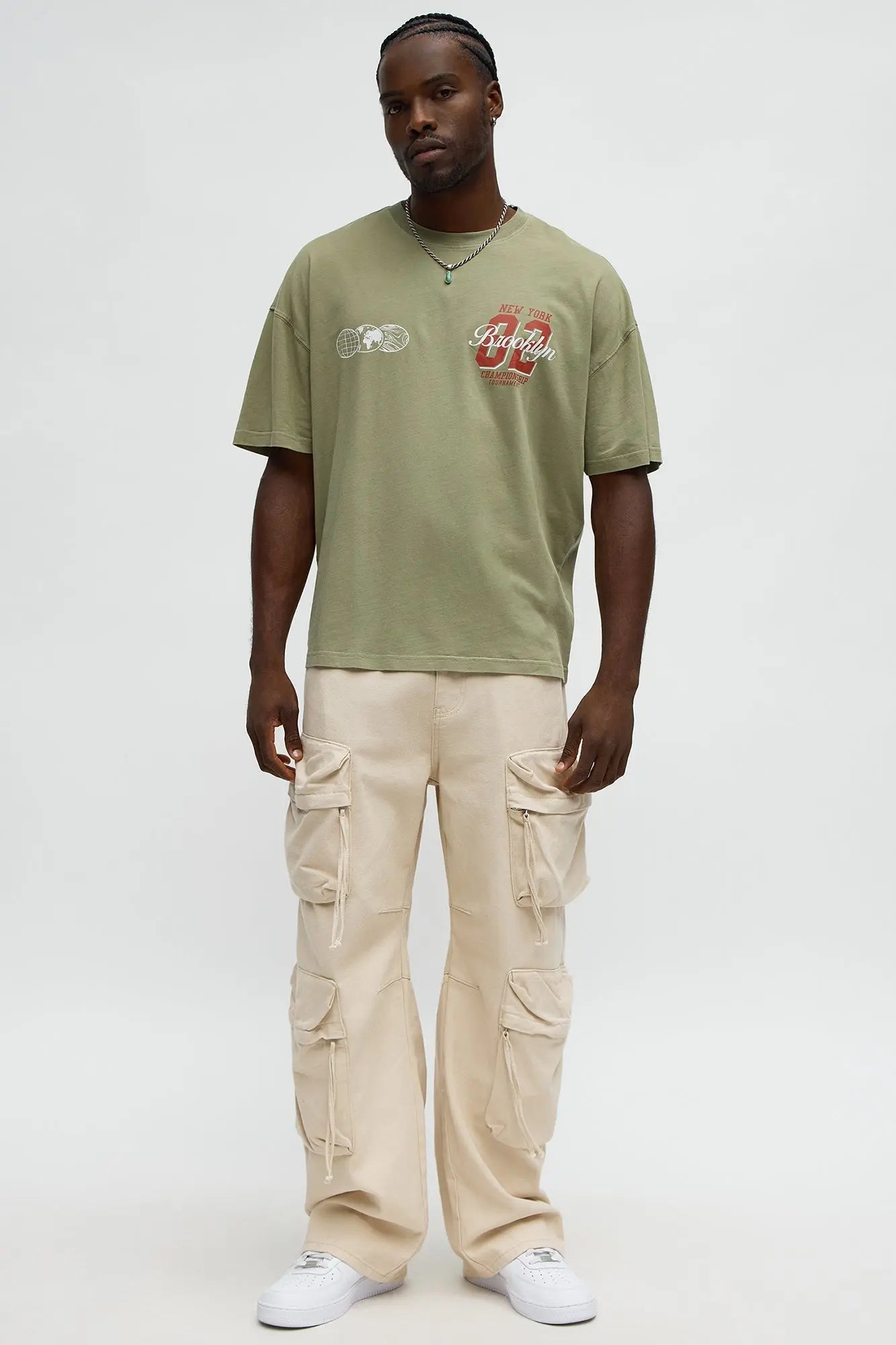 Brooklyn Champion Oversized Short Sleeve Tee - Olive