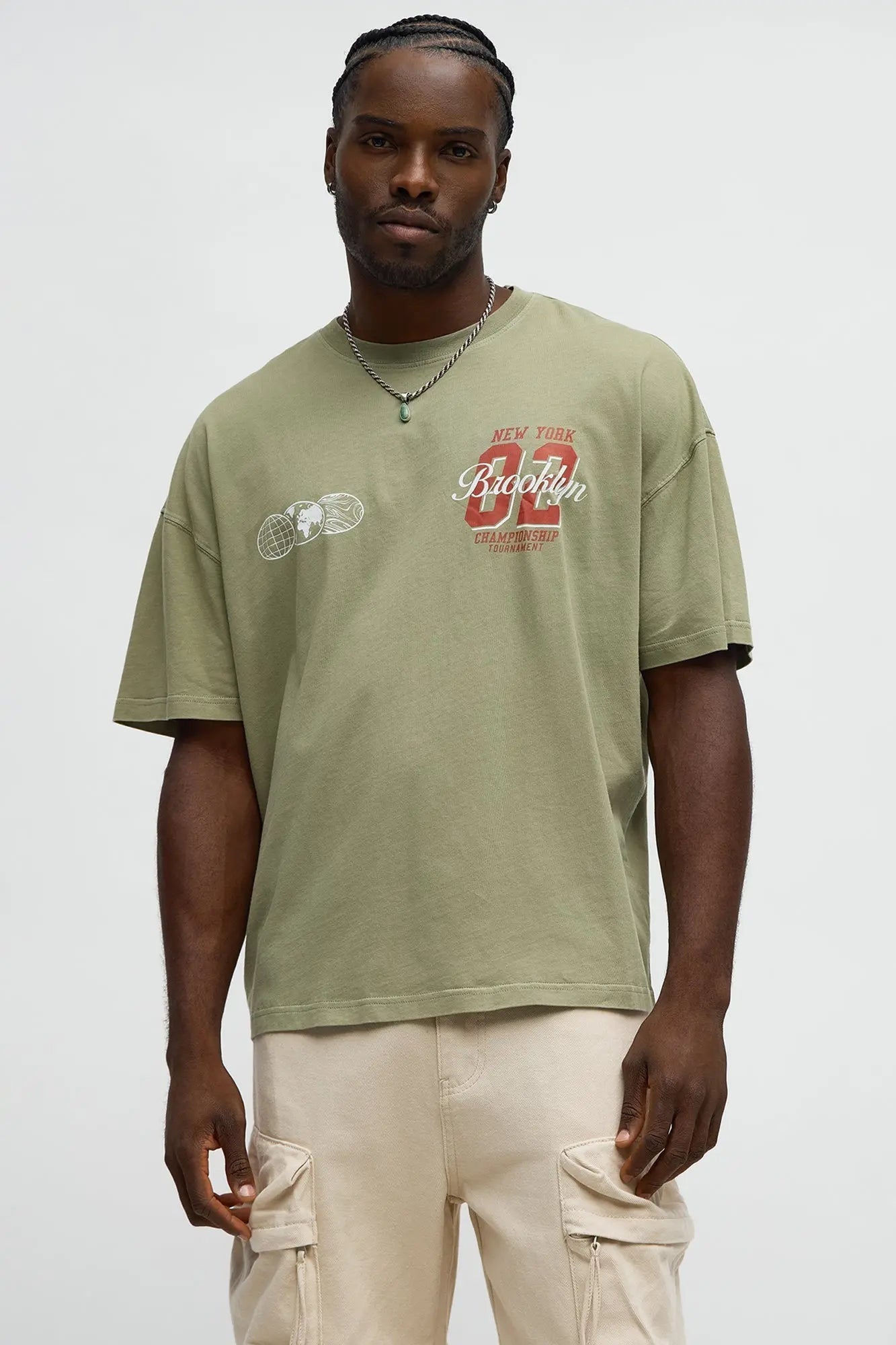 Brooklyn Champion Oversized Short Sleeve Tee - Olive