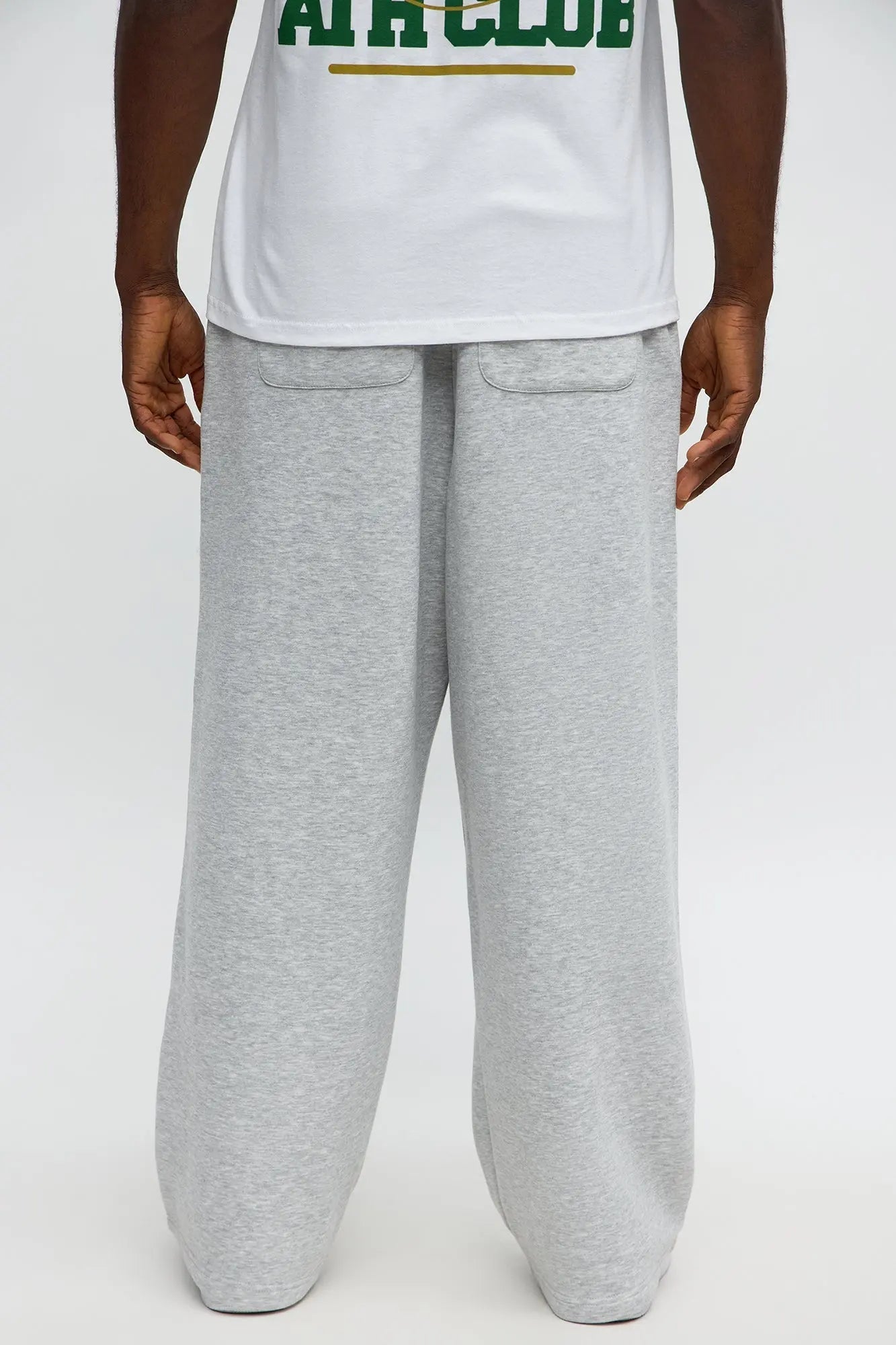 Baggy Snap Pocket Distressed Sweatpants - Heather Grey