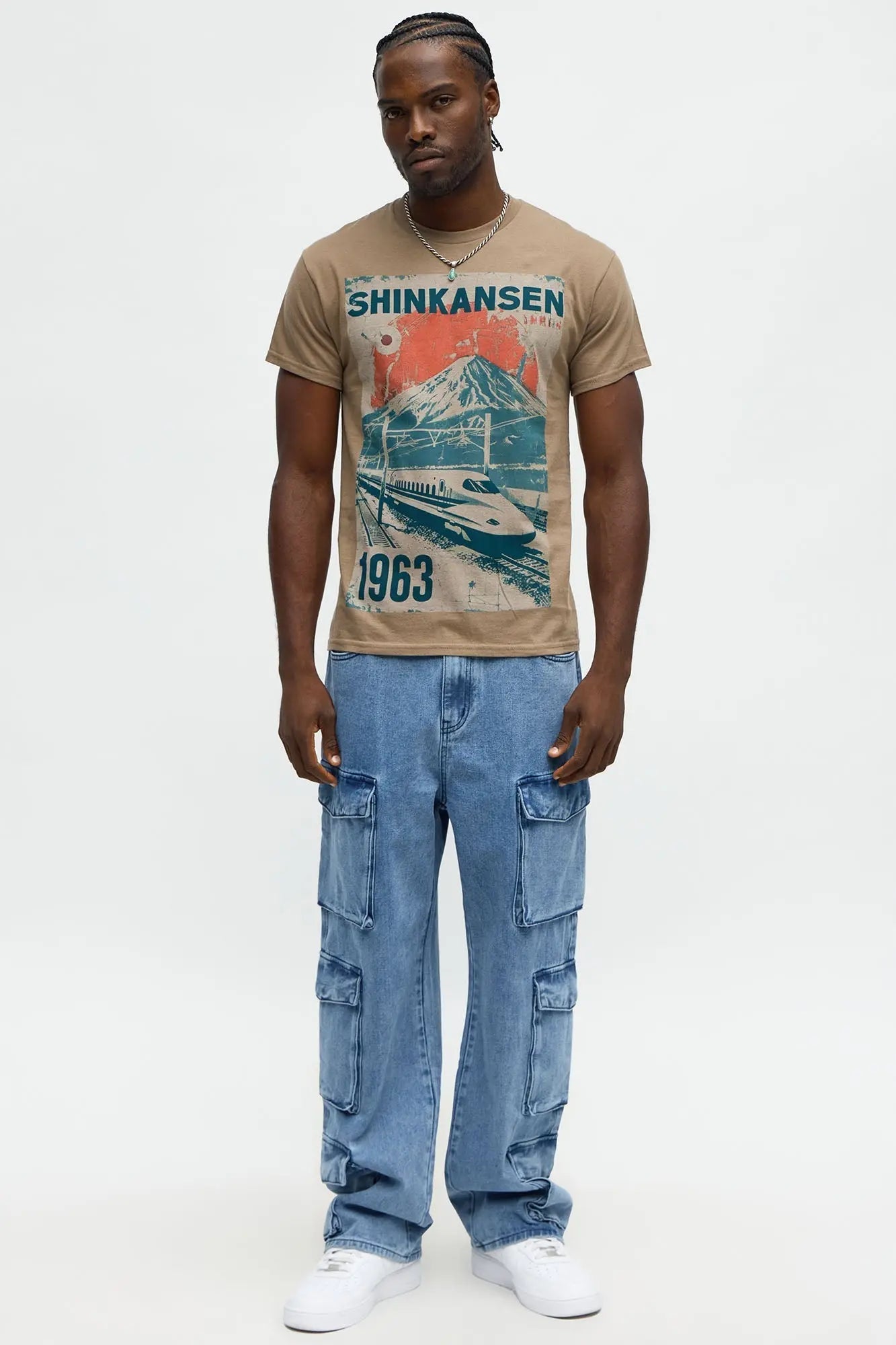 Shinkansen Bullet Train Short Sleeve Tee - Brown