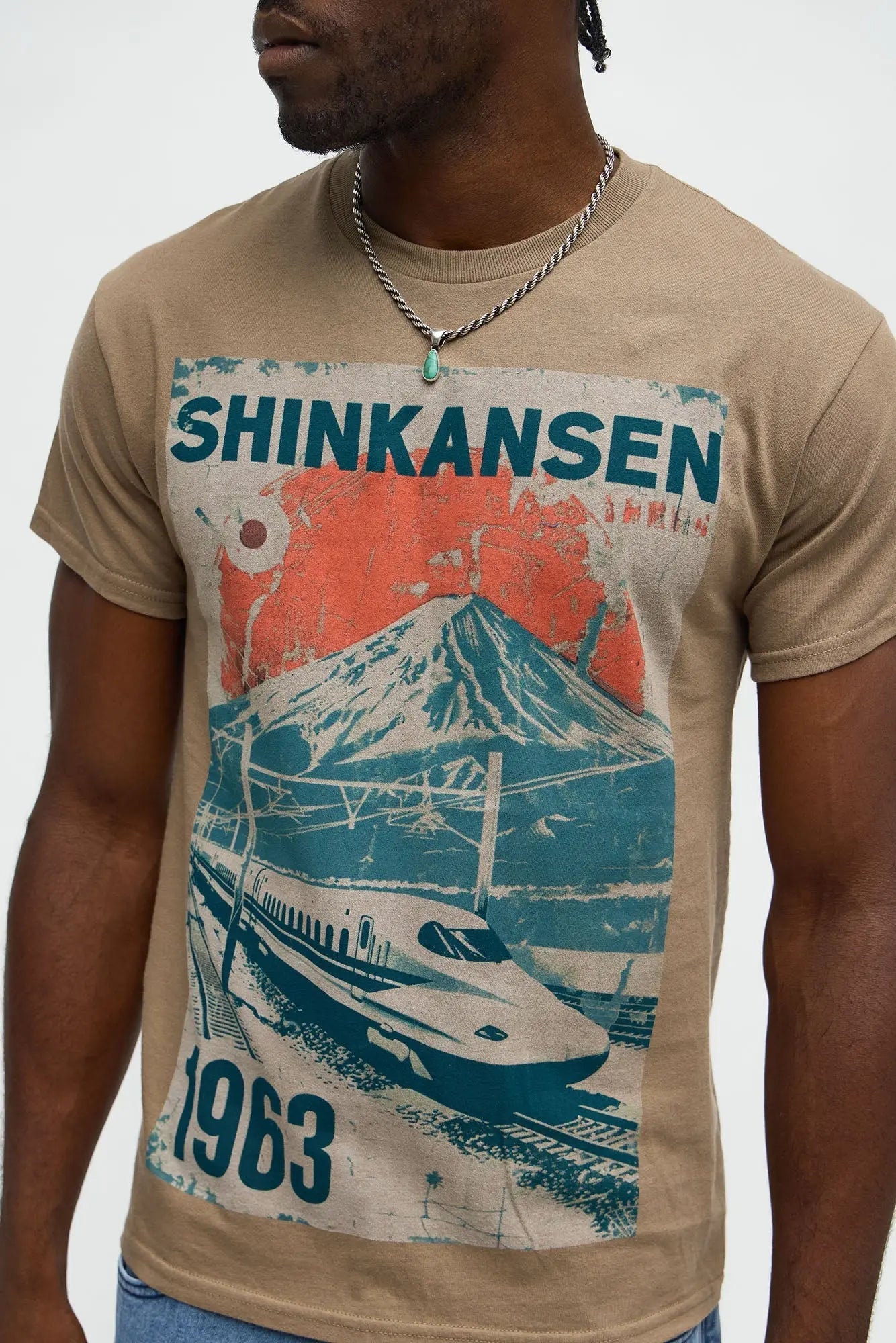 Shinkansen Bullet Train Short Sleeve Tee - Brown